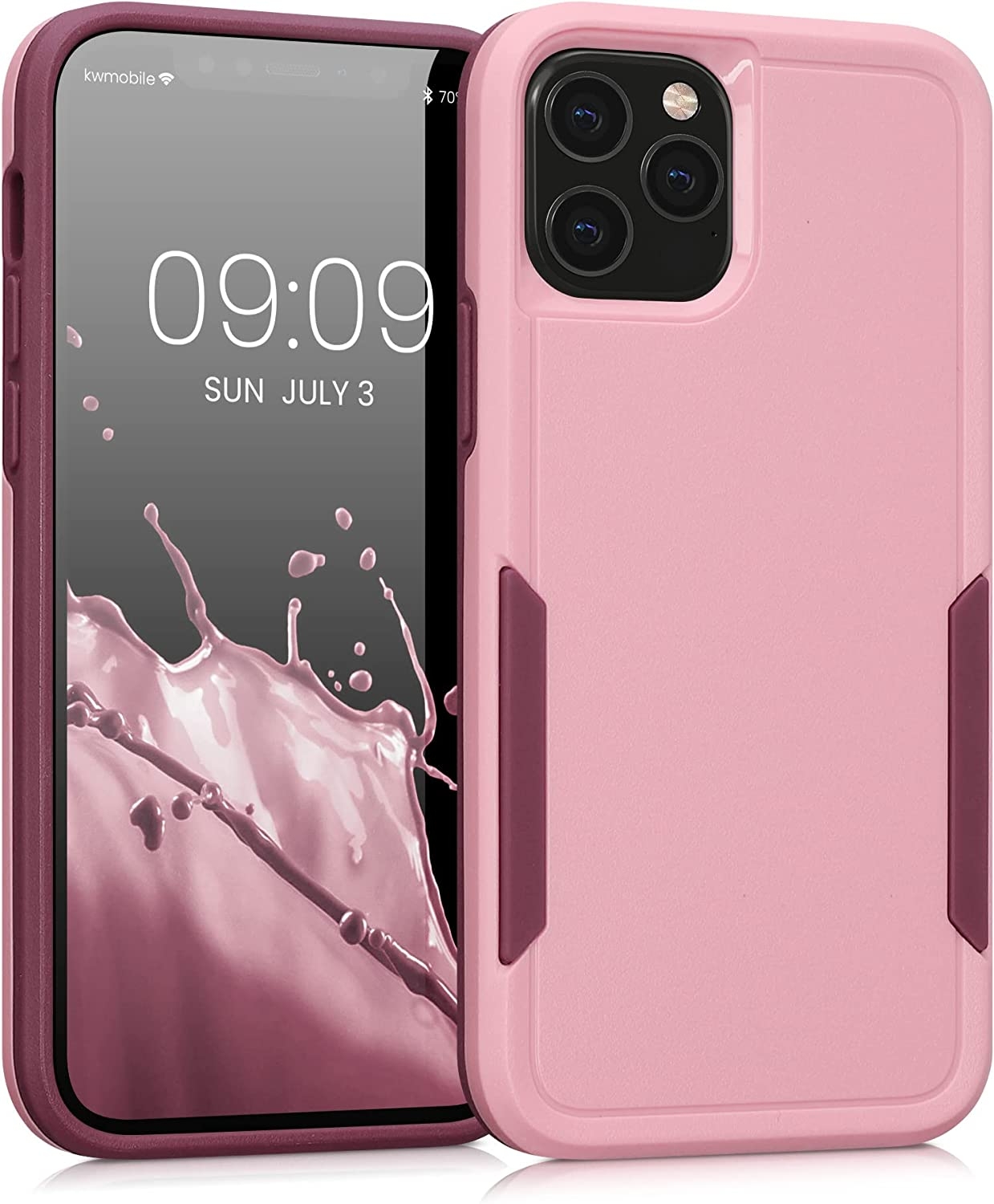 KWmobile Shockproof Hybrid - Σκληρή Θήκη με TPU Apple iPhone 12 / 12 Pro - Dusty Pink / Dark Red 