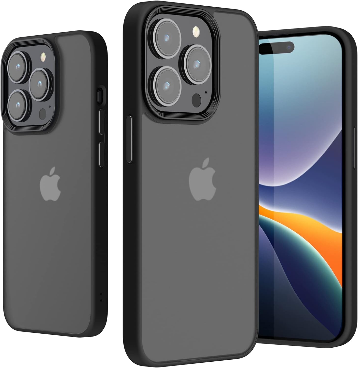 KWmobile Σκληρή Ημιδιάφανη Θήκη με Μεταλλικό Πλαίσιο & TPU Bumper - Apple iPhone 14 Pro Max - Black / Matte Transparent