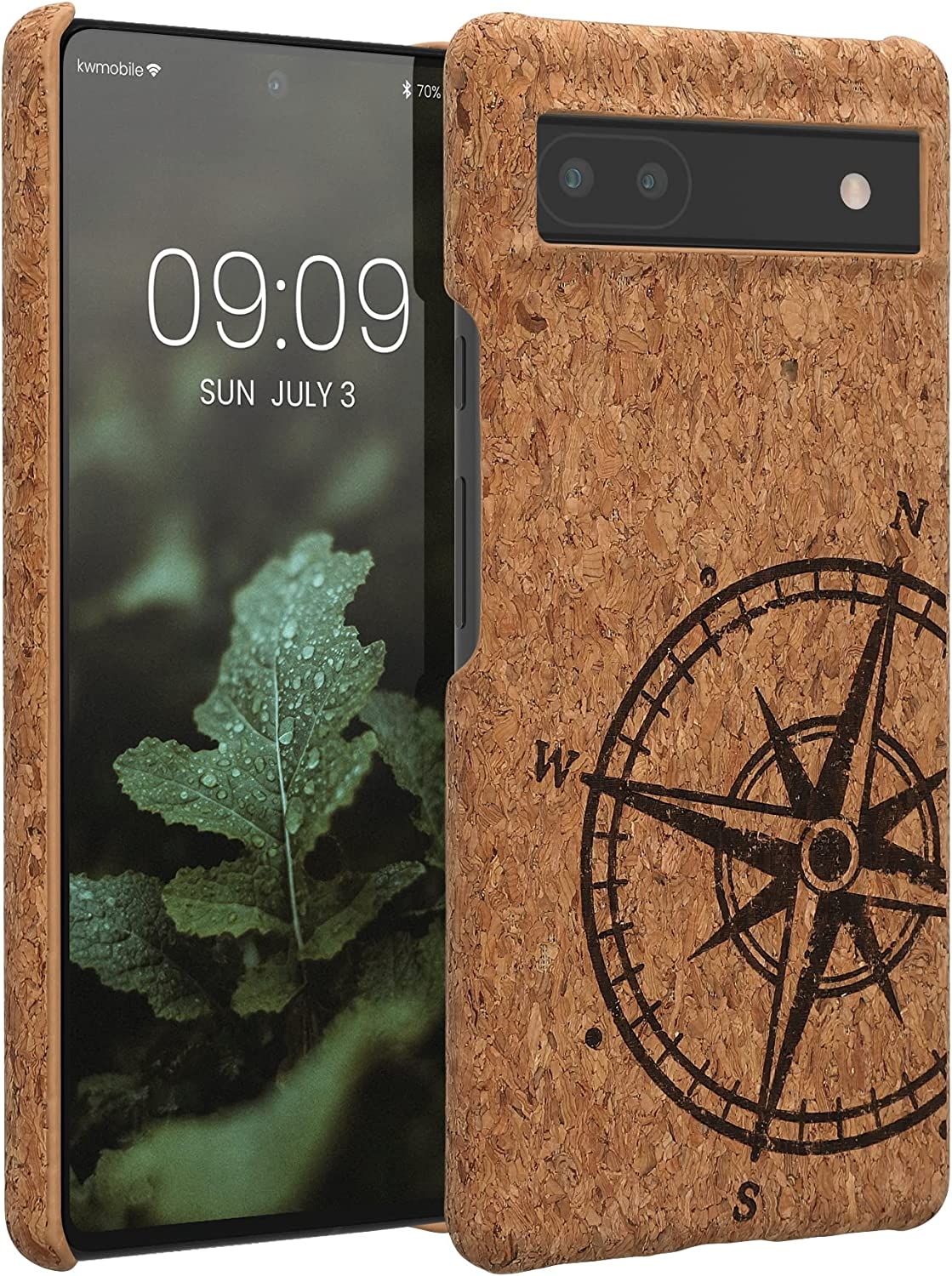 KWmobile Σκληρή Θήκη Google Pixel 6a - Light Brown Cork / Navigational Compass