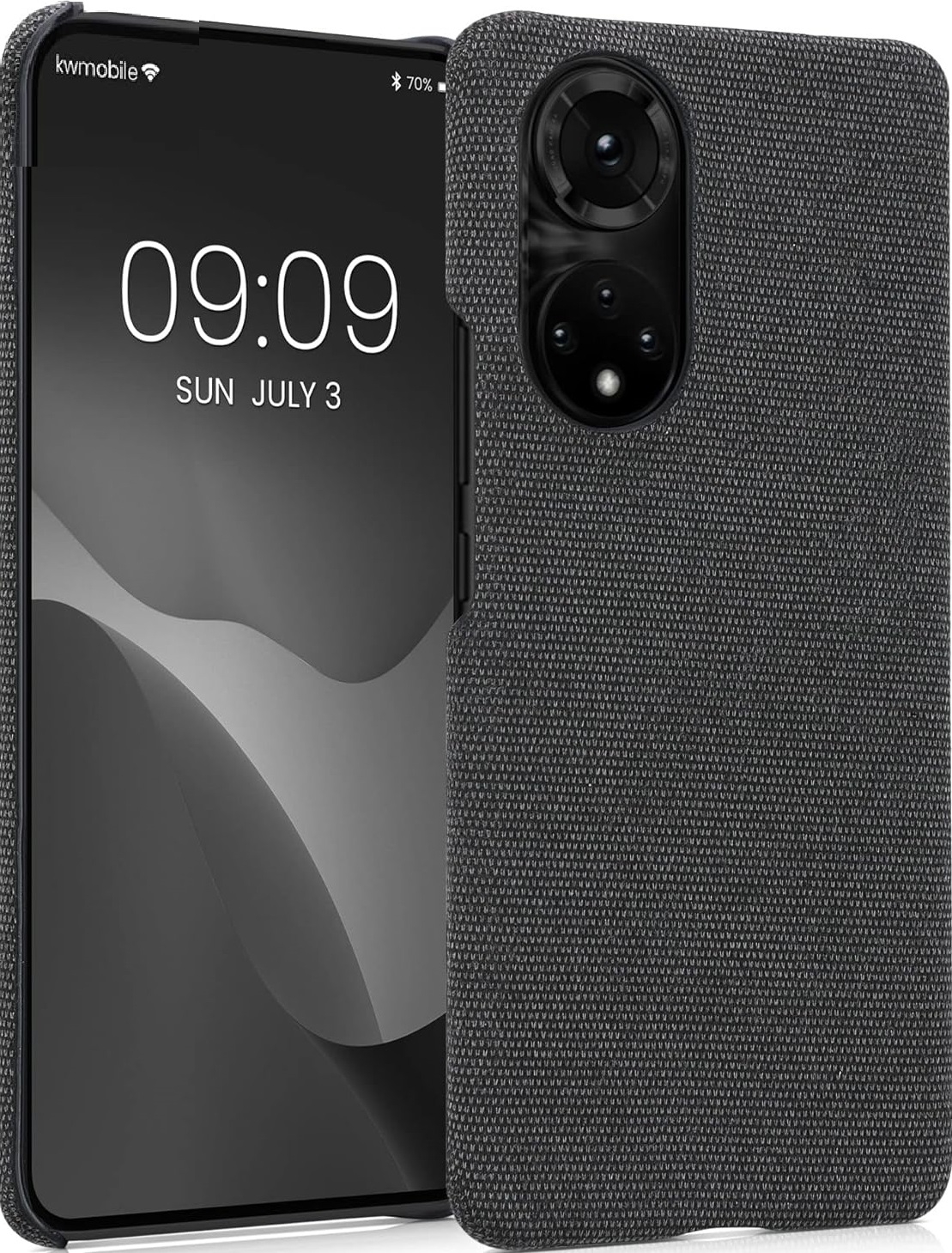 KWmobile Σκληρή Υφασμάτινη Θήκη Cloth - Honor 50 - Dark Grey