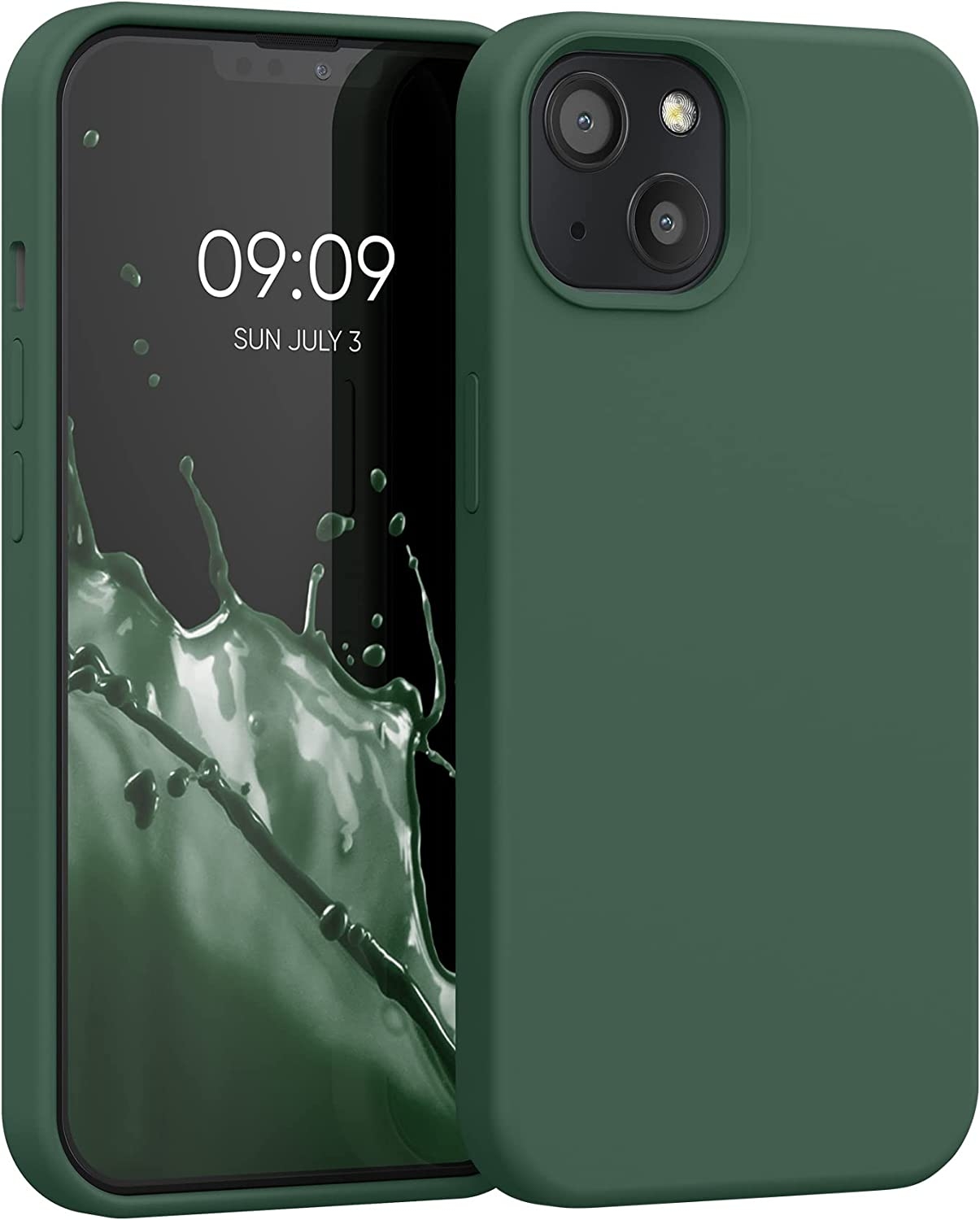 KWmobile Soft Flexible Rubber Cover - Θήκη Σιλικόνης Apple iPhone 13 - Moss Green