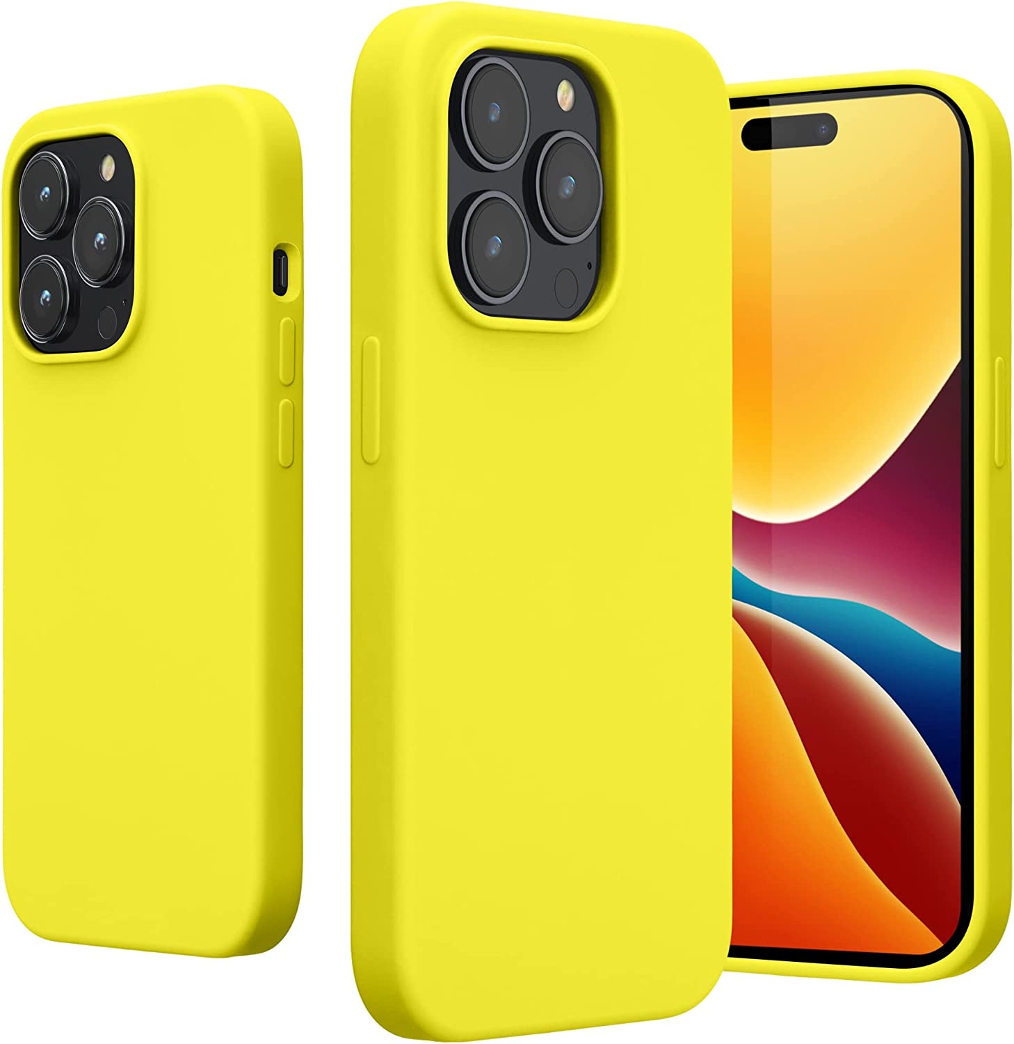 KWmobile Soft Flexible Rubber Cover - Θήκη Σιλικόνης Apple iPhone 14 Pro - Lemon Yellow