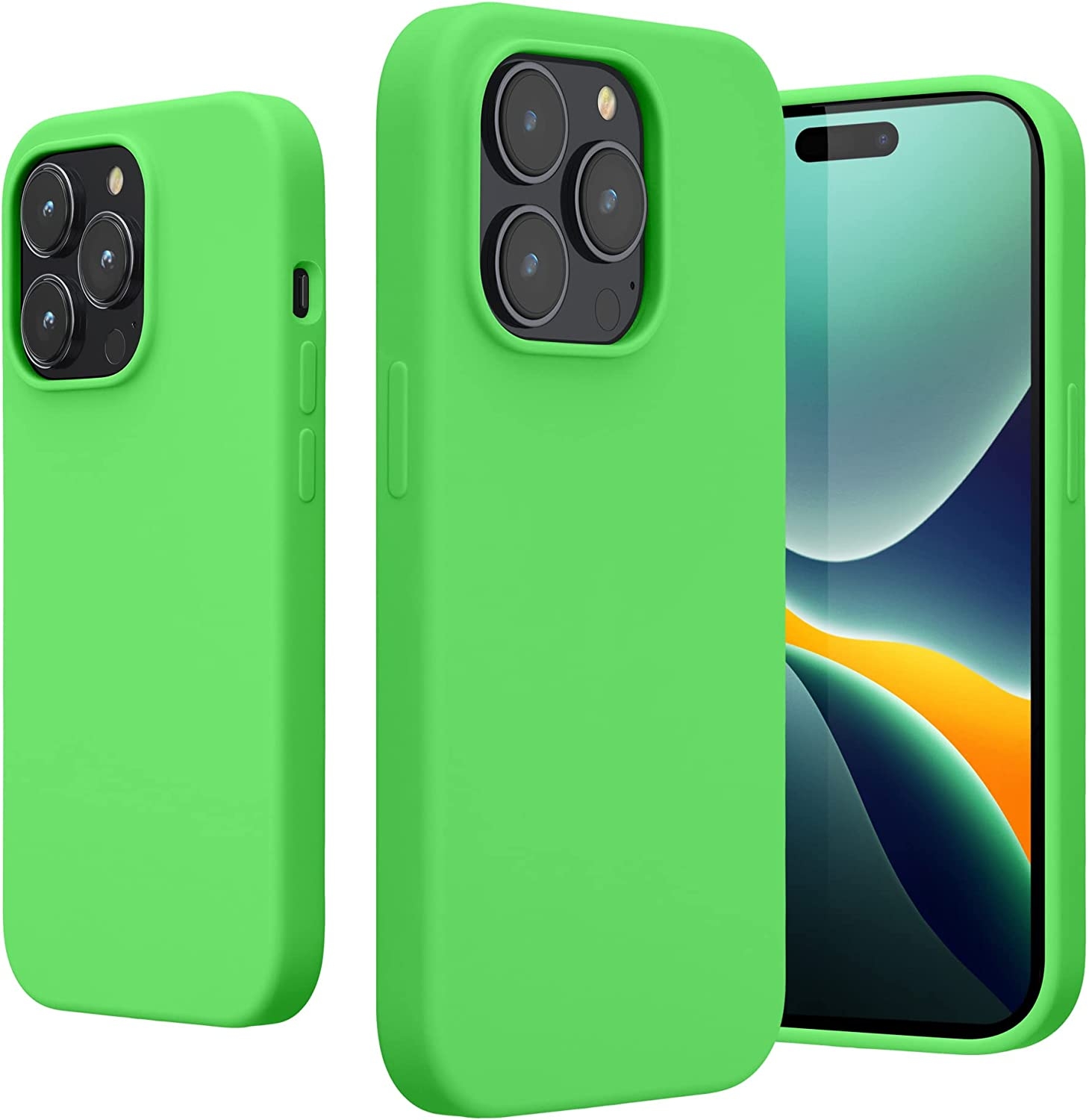 KWmobile Soft Flexible Rubber Cover - Θήκη Σιλικόνης Apple iPhone 14 Pro - Lime Green