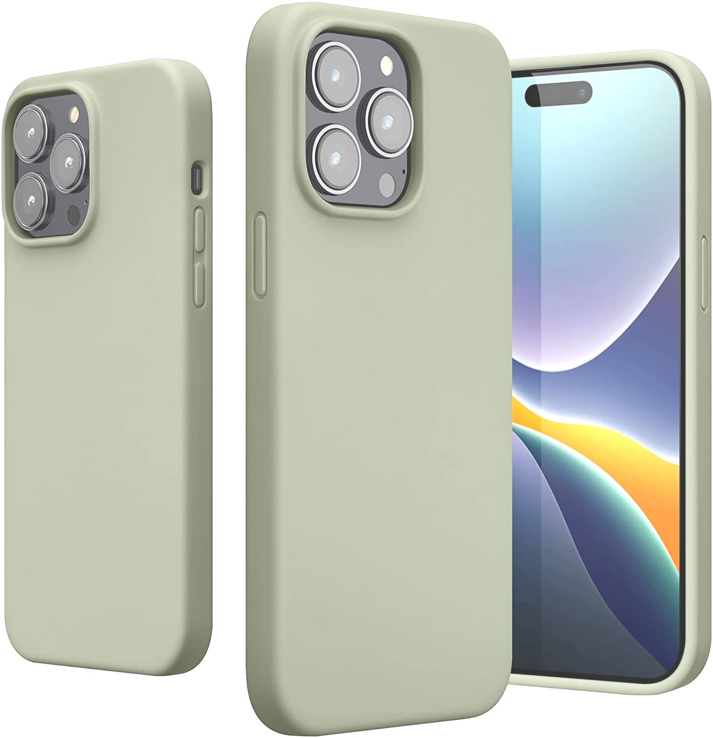 KWmobile Soft Flexible Rubber Cover - Θήκη Σιλικόνης Apple iPhone 14 Pro Max - Gray Green