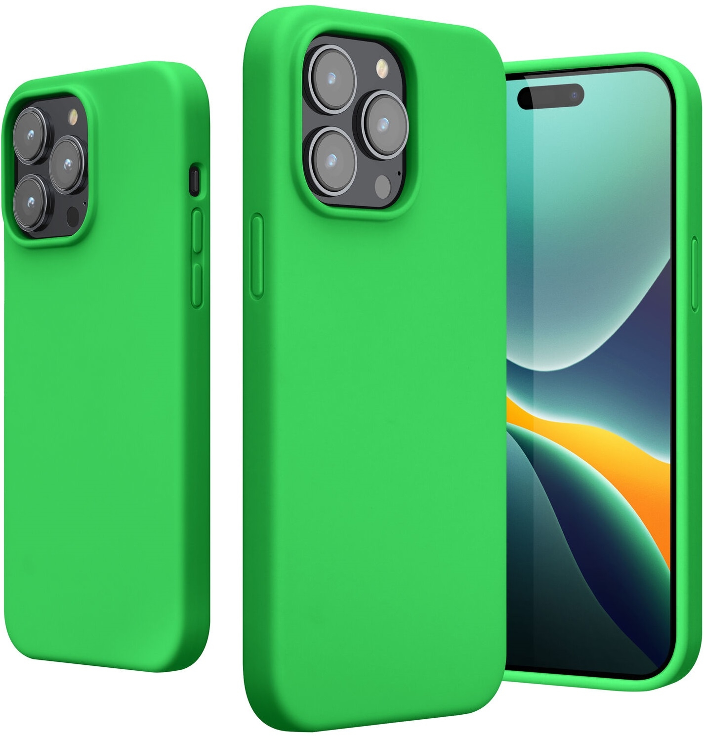 KWmobile Soft Flexible Rubber Cover - Θήκη Σιλικόνης Apple iPhone 14 Pro Max - Neon Green