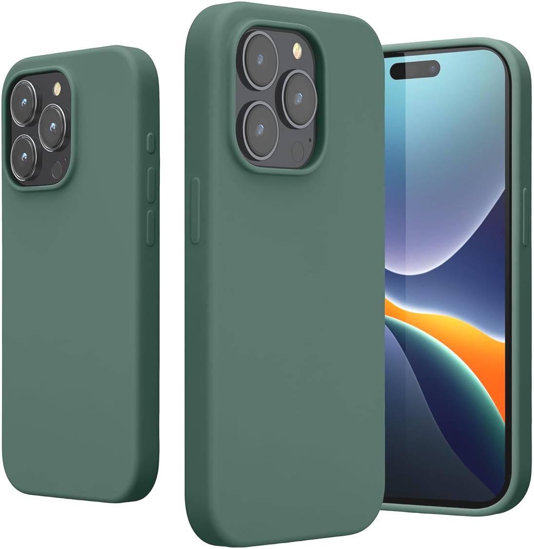 Θήκη Apple iPhone 15 Pro Max - KWmobile Soft Flexible Rubber Cover Σιλικόνης - Forest Green