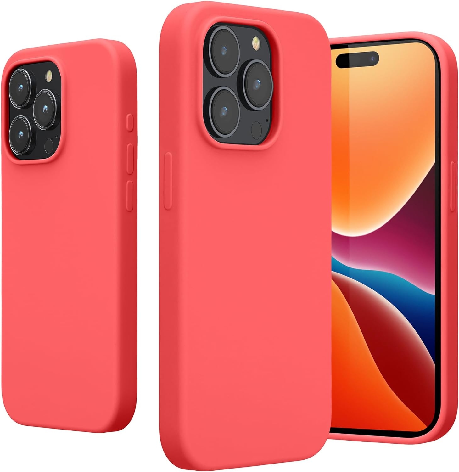 Θήκη Apple iPhone 15 Pro Max - KWmobile Soft Flexible Rubber Cover Σιλικόνης - Neon Coral