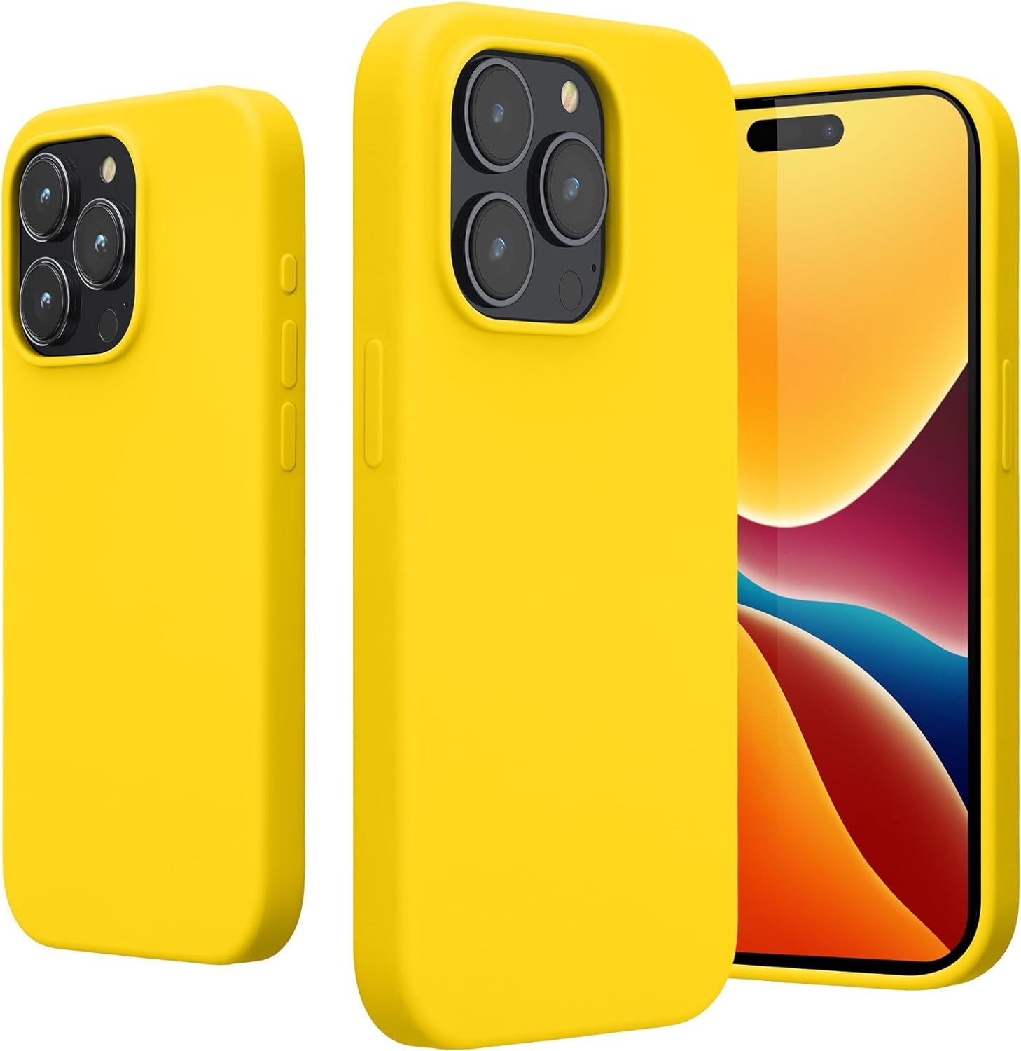 KWmobile Soft Flexible Rubber Cover - Θήκη Σιλικόνης Apple iPhone 15 Pro - Radiant Yellow