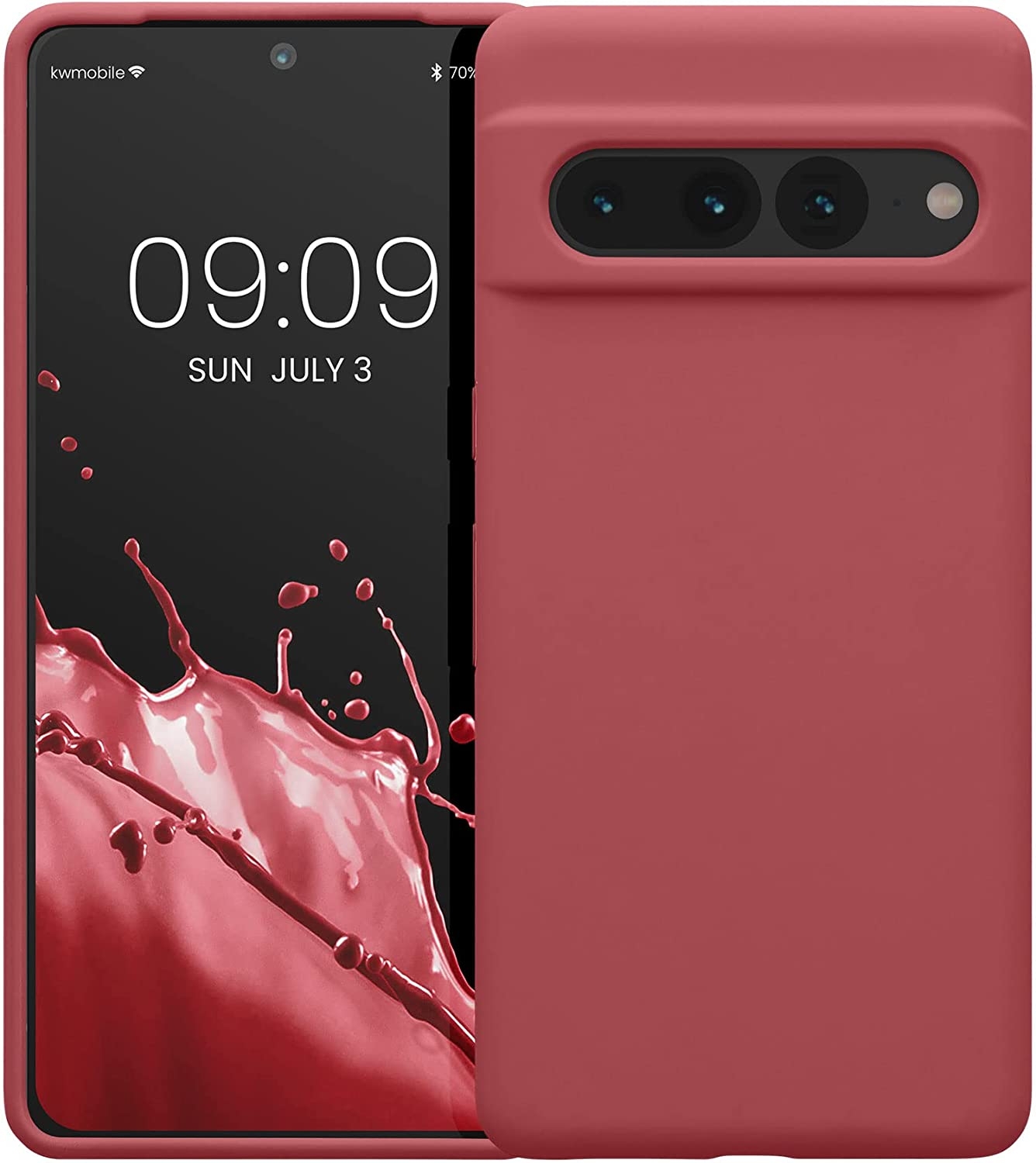 KWmobile Soft Flexible Rubber Cover - Θήκη Σιλικόνης Google Pixel 7 Pro - Dark Rose 