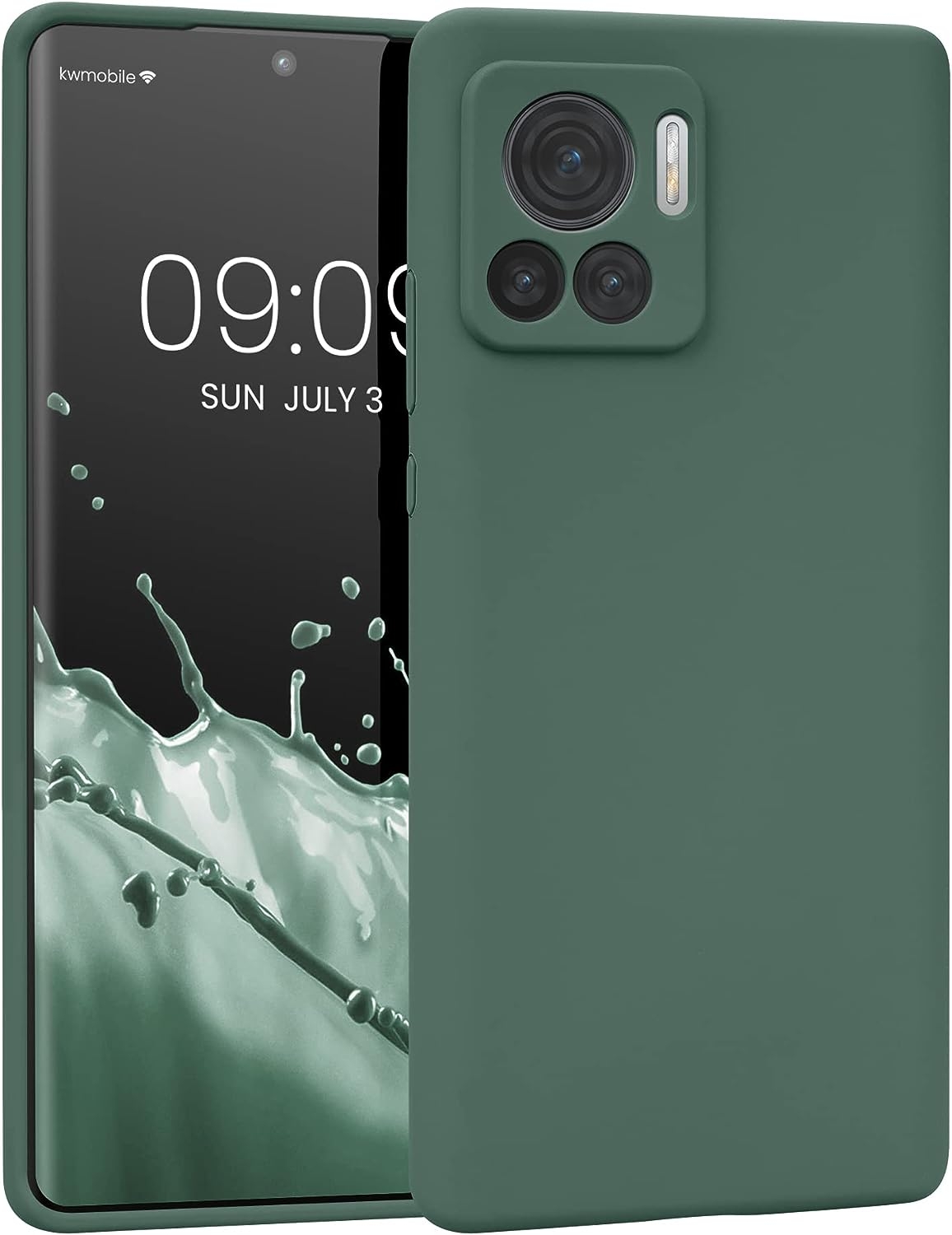 KWmobile Soft Flexible Rubber Cover - Θήκη Σιλικόνης Motorola Edge 30 Ultra - Forest Green