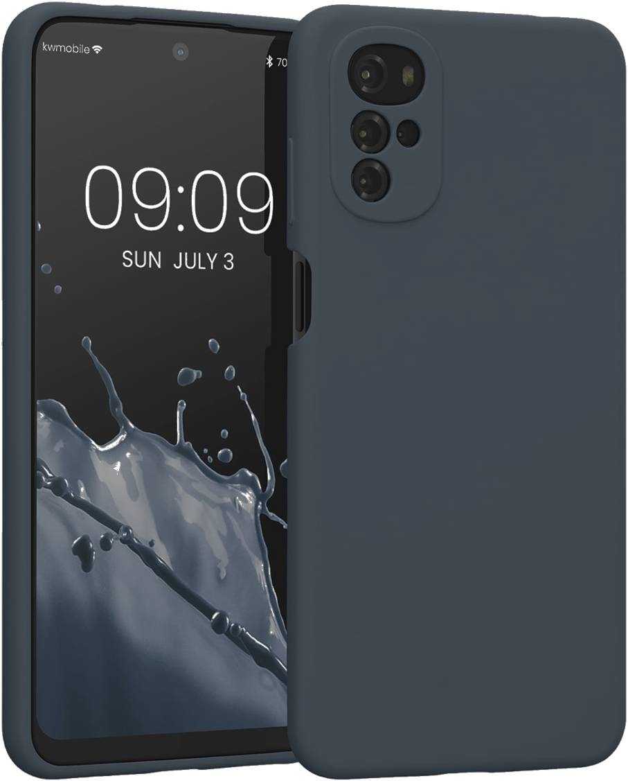 KWmobile Soft Flexible Rubber Cover - Θήκη Σιλικόνης Motorola Moto G22 - Dark Slate