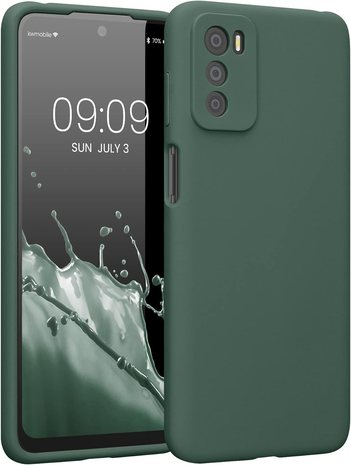 KWmobile Soft Flexible Rubber Cover - Θήκη Σιλικόνης Motorola Moto G42 με Πλαίσιο Κάμερας - Forest Green