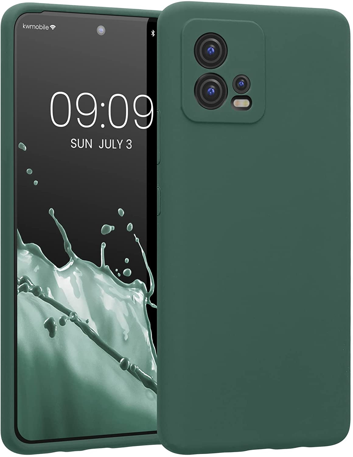 KWmobile Soft Flexible Rubber Cover - Θήκη Σιλικόνης Motorola Moto G72 με Πλαίσιο Κάμερας - Forest Green