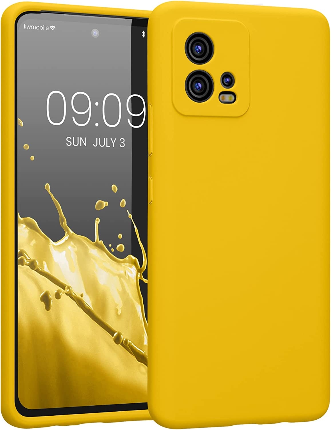 KWmobile Soft Flexible Rubber Cover - Θήκη Σιλικόνης Motorola Moto G72 με Πλαίσιο Κάμερας - Radiant Yellow