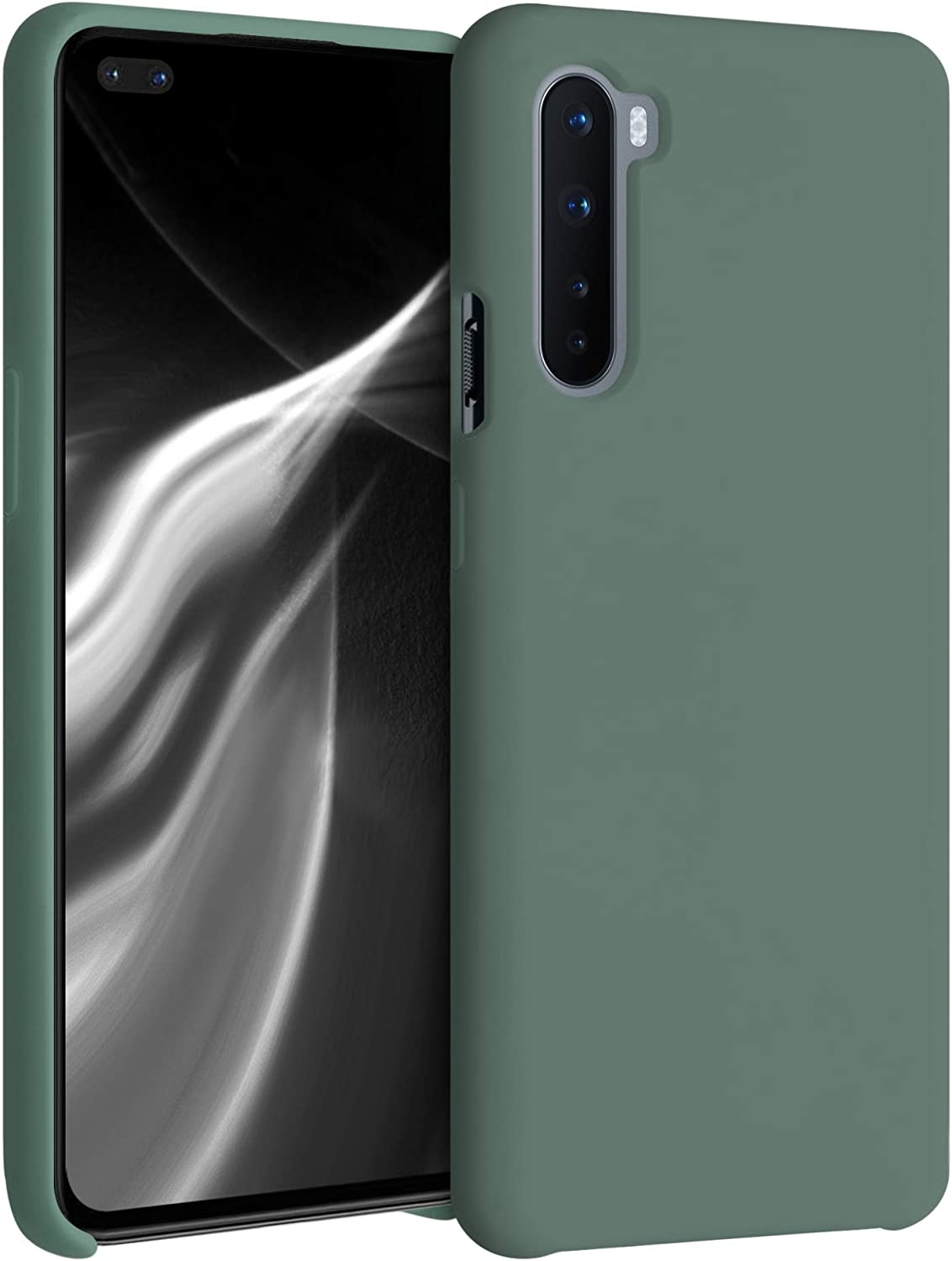 KWmobile Soft Flexible Rubber Cover - Θήκη Σιλικόνης OnePlus Nord - Forest Green