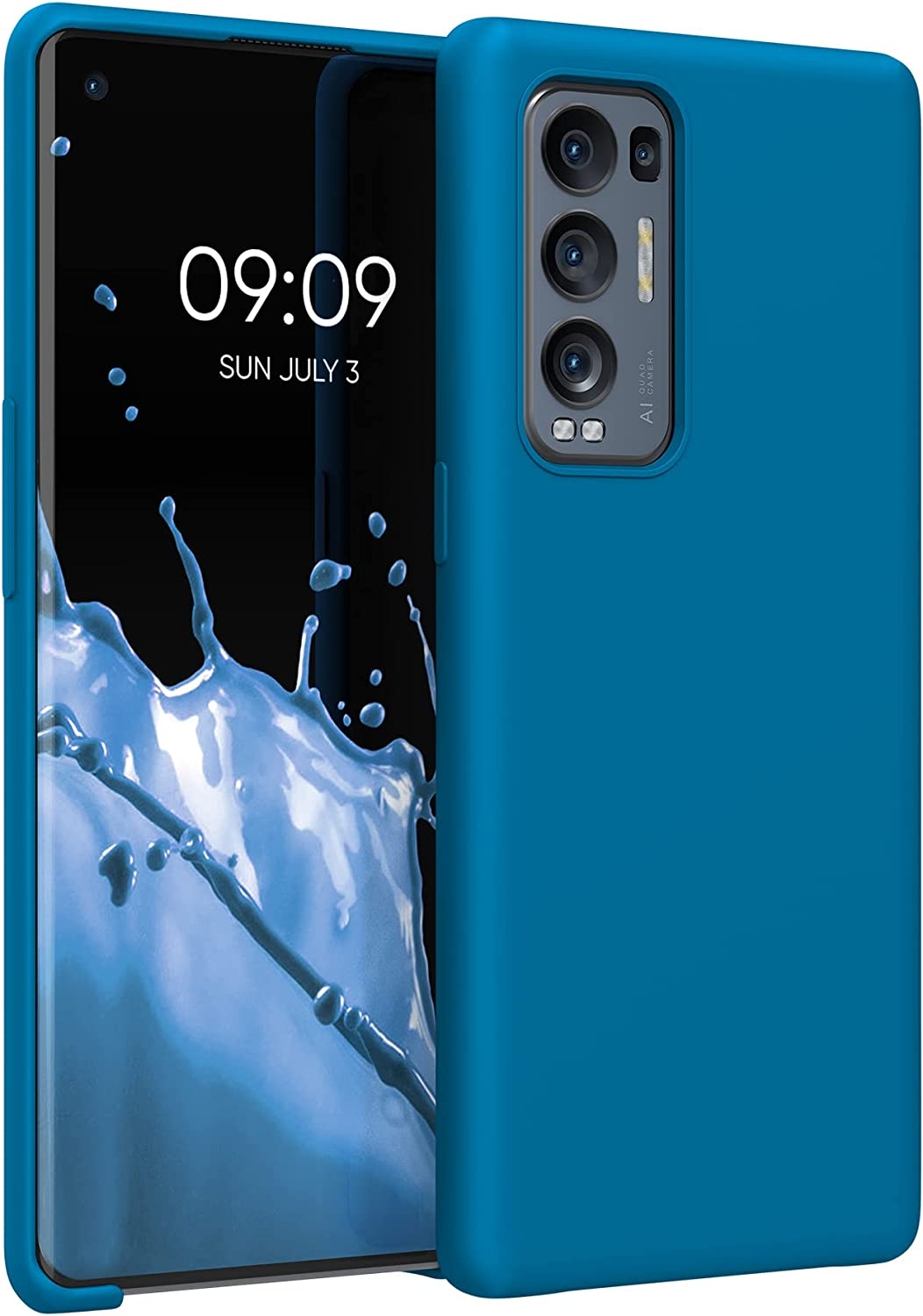 KWmobile Soft Flexible Rubber Cover - Θήκη Σιλικόνης Oppo Find X3 Neo - Caribbean Blue