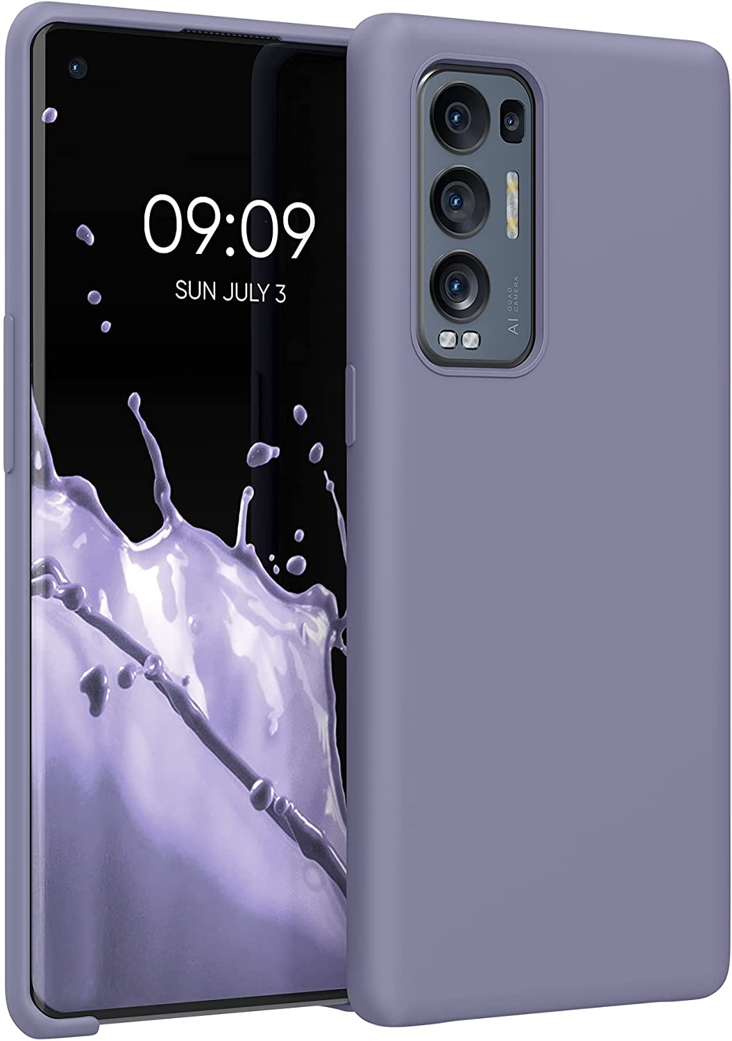 KWmobile Soft Flexible Rubber Cover - Θήκη Σιλικόνης Oppo Find X3 Neo - Lavender Grey
