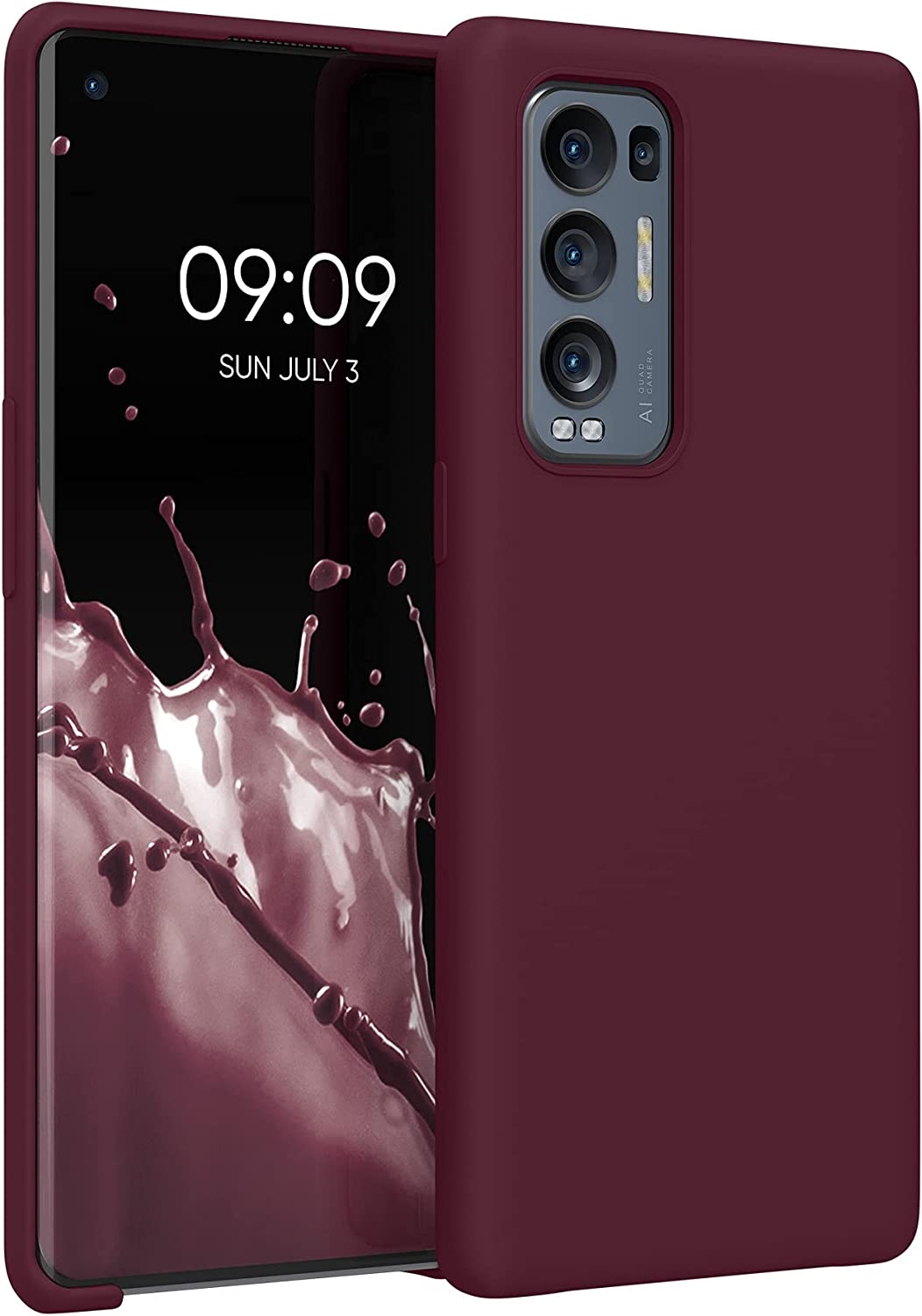 KWmobile Soft Flexible Rubber Cover - Θήκη Σιλικόνης Oppo Find X3 Neo - Tawny Red