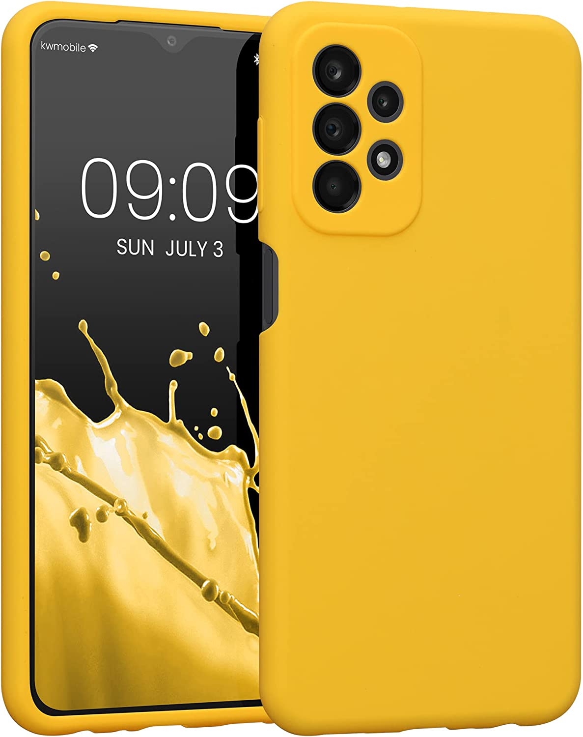 KWmobile Soft Flexible Rubber Cover - Θήκη Σιλικόνης Samsung Galaxy A23 με Πλαίσιο Κάμερας - Honey Yellow