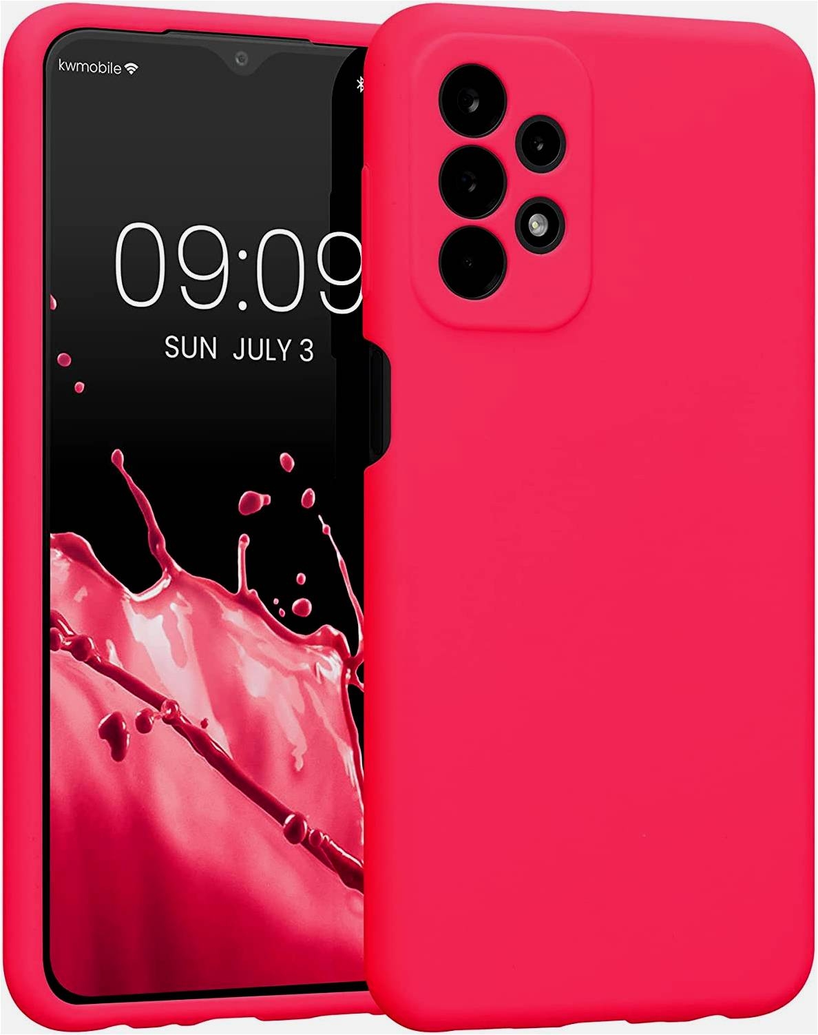 KWmobile Soft Flexible Rubber Cover - Θήκη Σιλικόνης Samsung Galaxy A23 με Πλαίσιο Κάμερας - Neon Pink