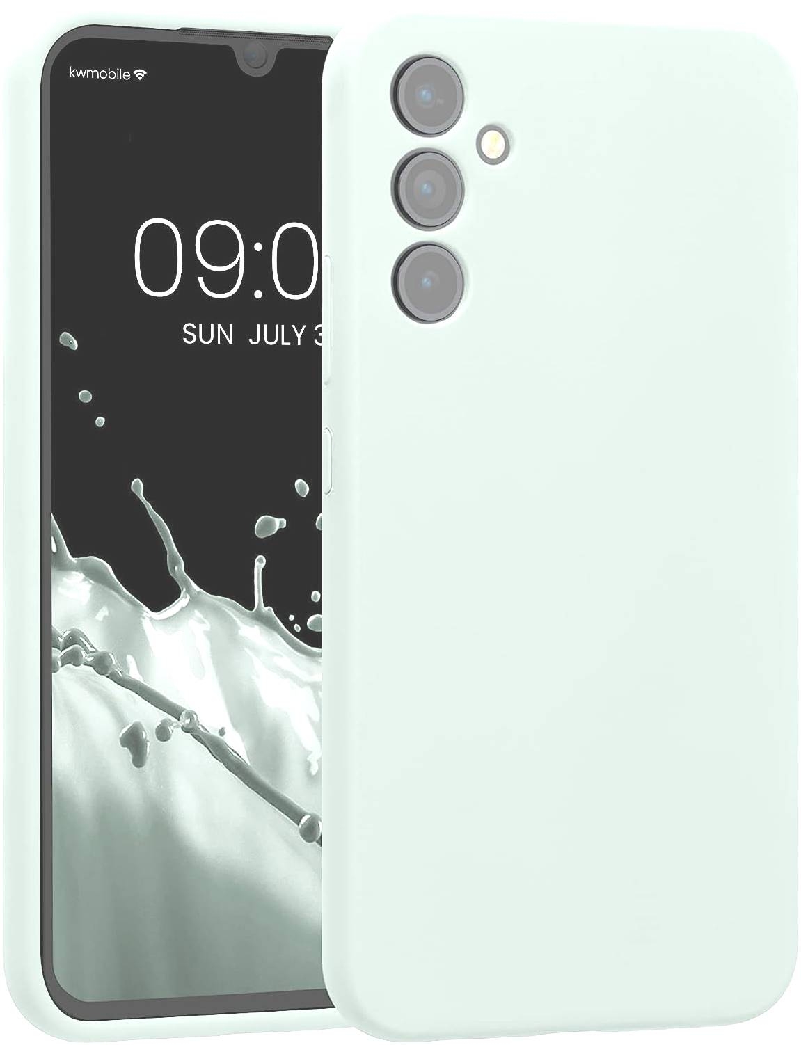 KWmobile Soft Flexible Rubber Cover - Θήκη Σιλικόνης Samsung Galaxy A34 με Πλαίσιο Κάμερας - Cool Mint