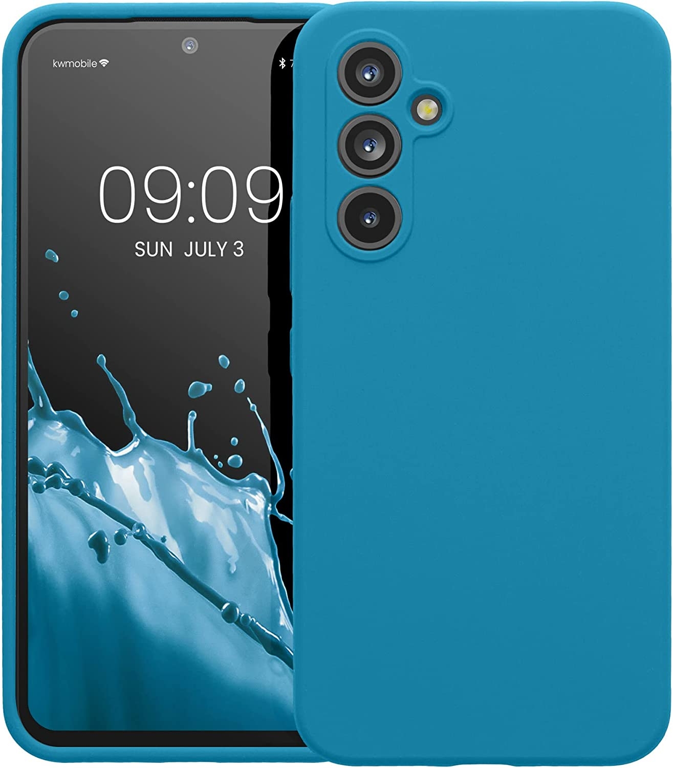 KWmobile Soft Flexible Rubber Cover - Θήκη Σιλικόνης Samsung Galaxy A54 με Πλαίσιο Κάμερας - Caribbean Blue