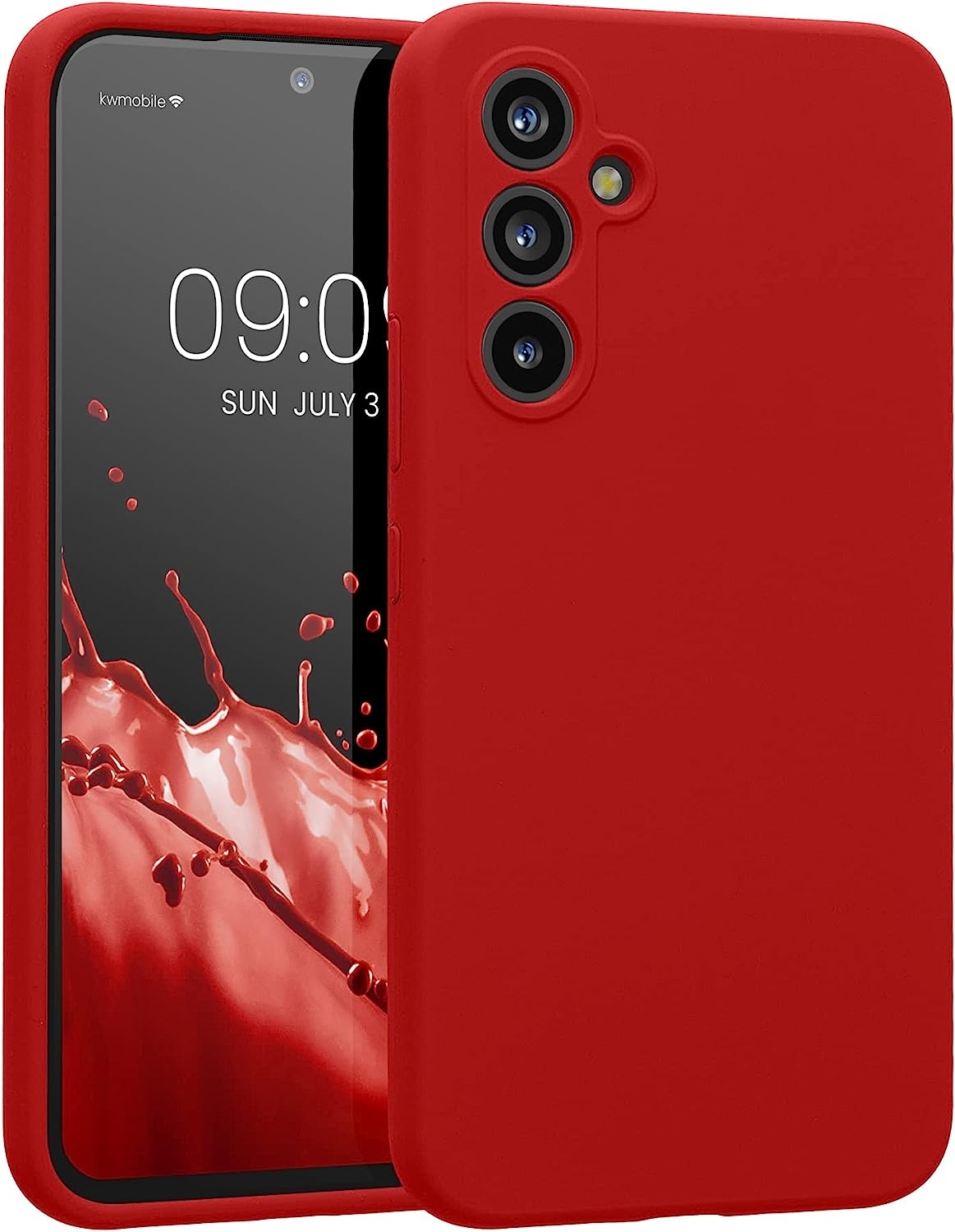 KWmobile Soft Flexible Rubber Cover - Θήκη Σιλικόνης Samsung Galaxy A54 με Πλαίσιο Κάμερας - Classic Red