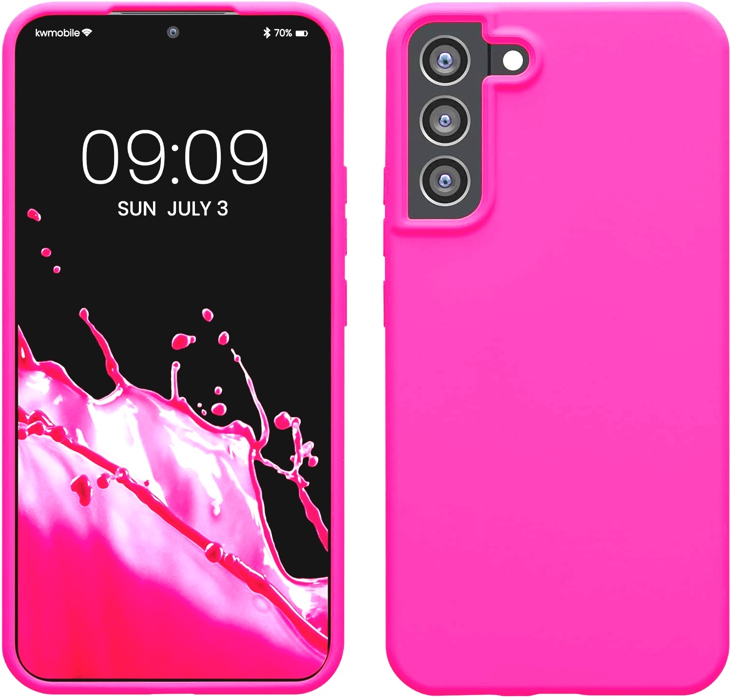 KWmobile Soft Flexible Rubber Cover - Θήκη Σιλικόνης Samsung Galaxy S22 Plus 5G - Neon Pink (56761.77)