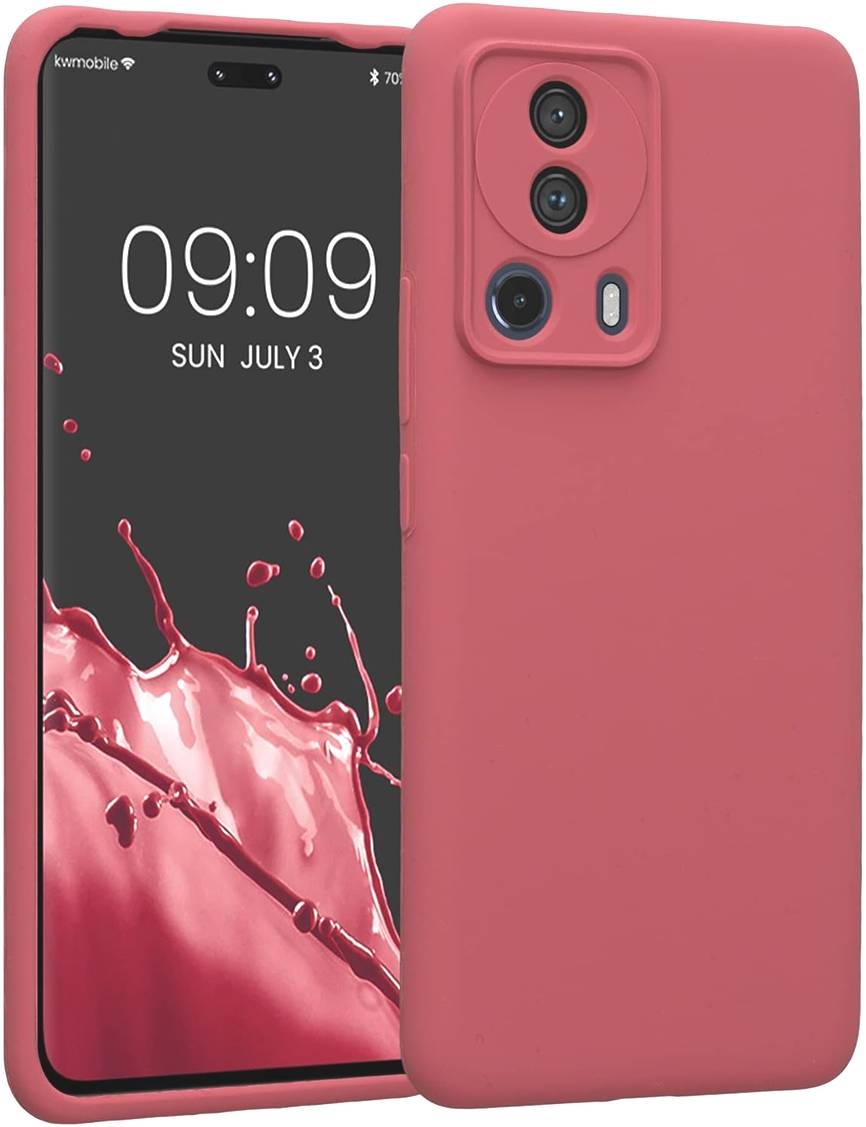 KWmobile Soft Flexible Rubber Cover - Θήκη Σιλικόνης Xiaomi 13 Lite με Πλαίσιο Κάμερας - Dark Rose