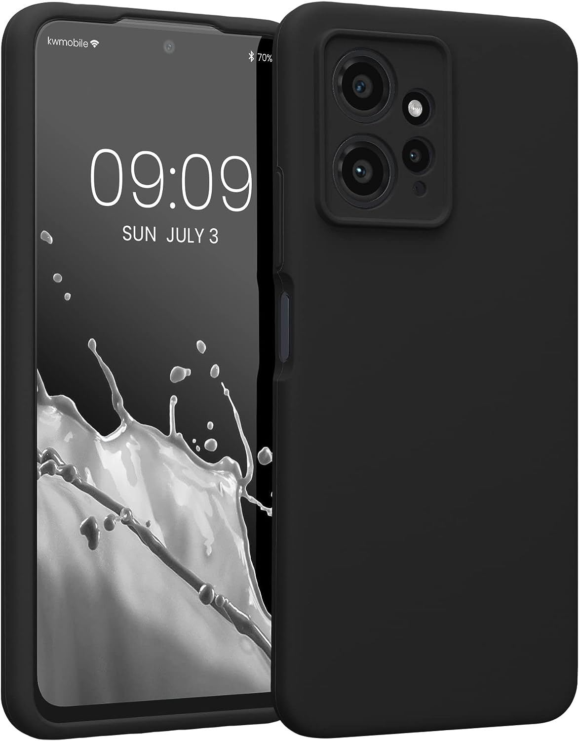 KWmobile Soft Flexible Rubber Cover - Θήκη Σιλικόνης Xiaomi Redmi Note 12 4G με Πλαίσιο Κάμερας - Black