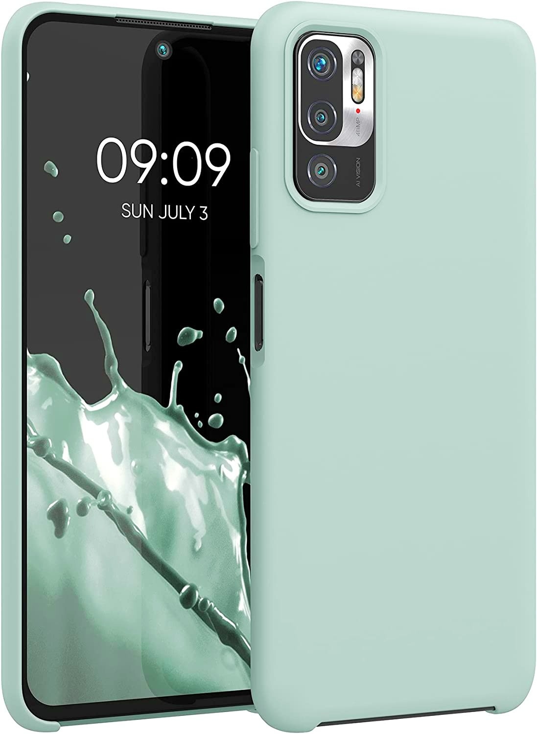 KWmobile Soft Flexible Rubber Cover - Θήκη Σιλικόνης Xiaomi Redmi Note 10 5G - Frosty Mint