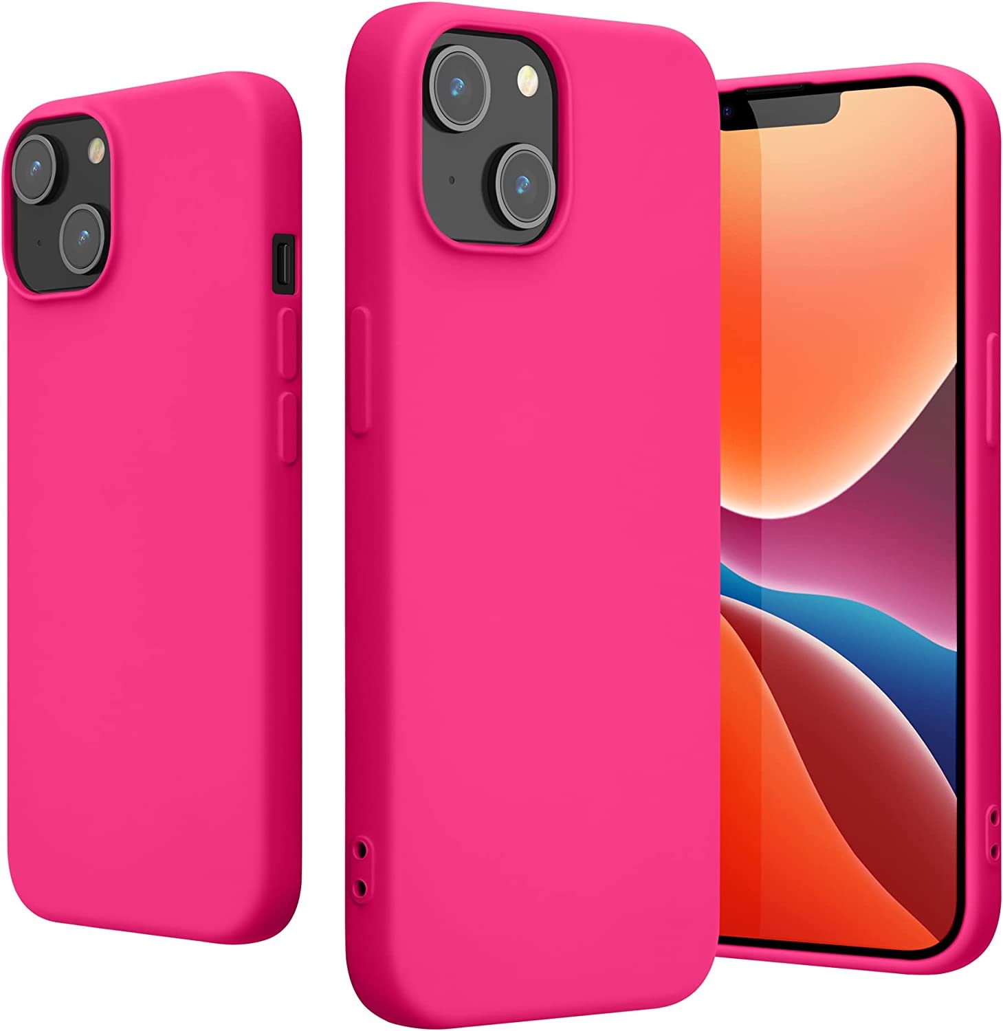KWmobile Soft Slim Flexible Rubber Cover - Θήκη Σιλικόνης Apple iPhone 14 - Neon Pink