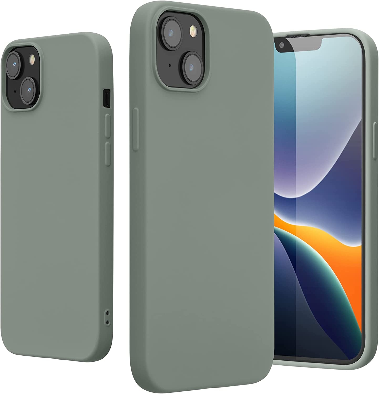 KWmobile Soft Slim Flexible Rubber Cover - Θήκη Σιλικόνης Apple iPhone 14 Plus - Gray Green