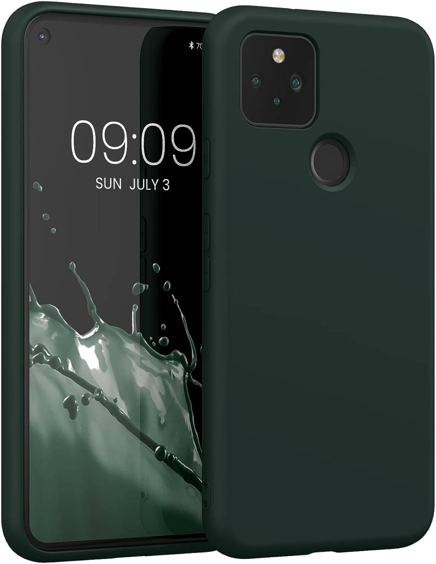 KWmobile Soft Slim Flexible Rubber Cover - Θήκη Σιλικόνης Google Pixel 5 - Moss Green