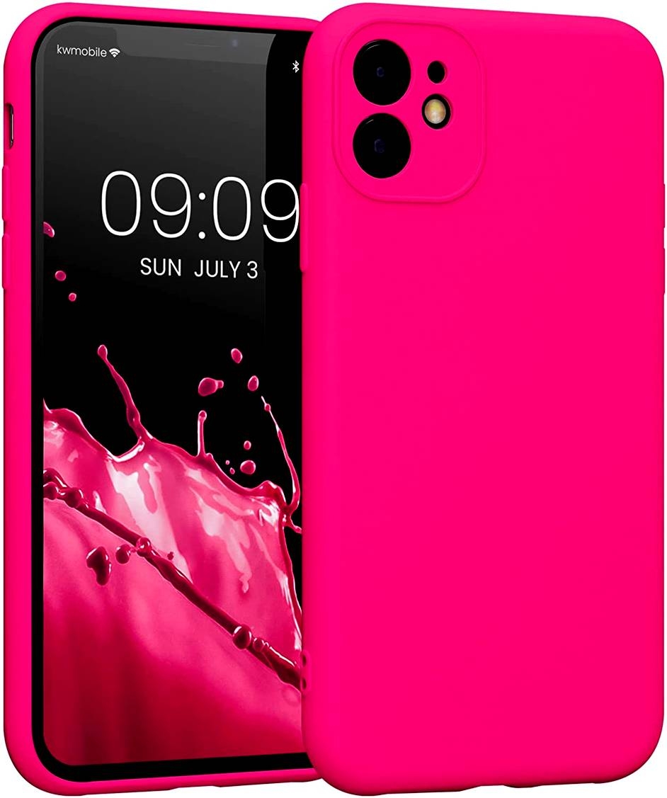 KWmobile Soft Slim Flexible Rubber Cover with Camera Protector - Θήκη Σιλικόνης Apple iPhone 11 με Πλαίσιο Κάμερας - Neon Pink