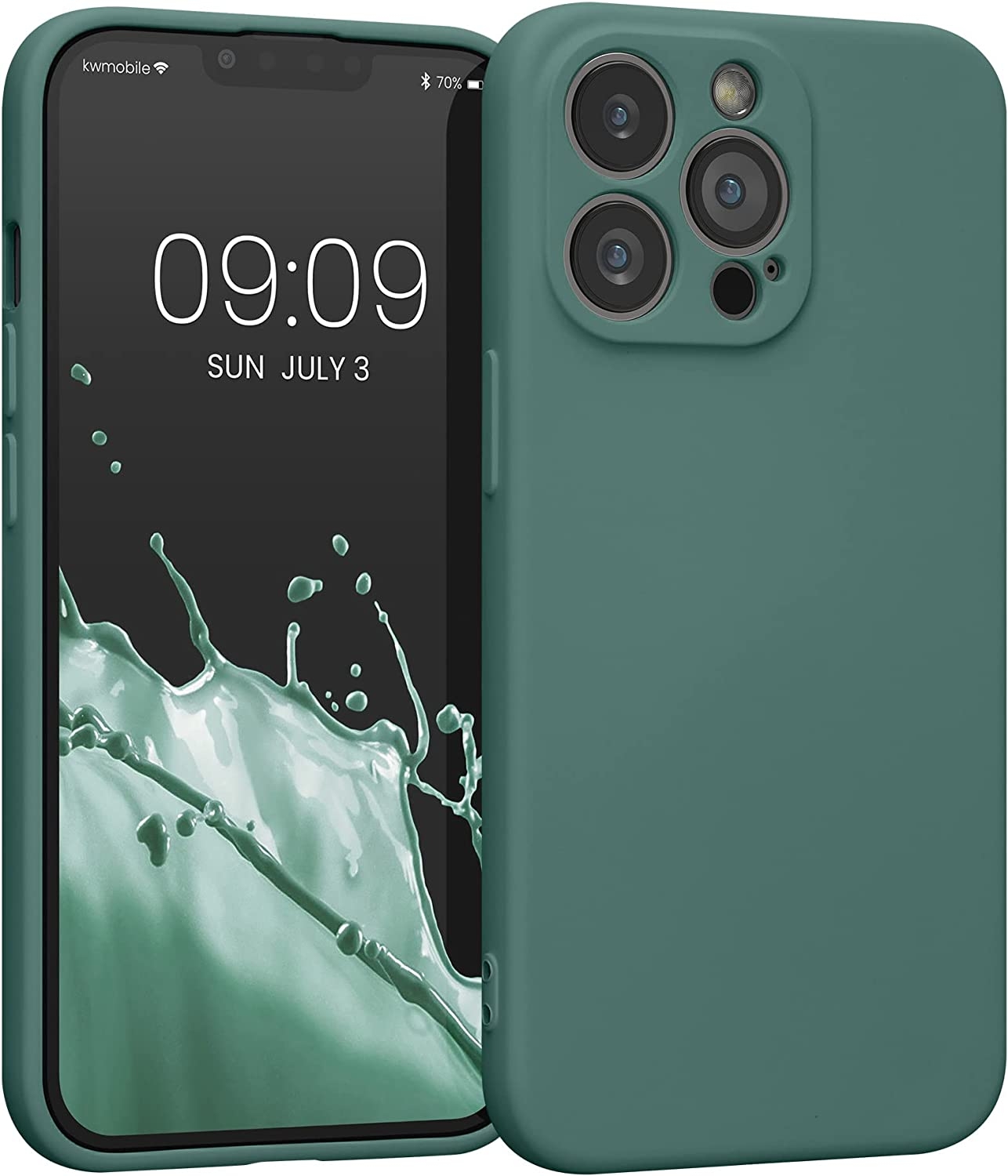 KWmobile Soft Slim Flexible Rubber Cover with Camera Protector - Θήκη Σιλικόνης Apple iPhone 13 Pro με Πλαίσιο Κάμερας - Forest Green