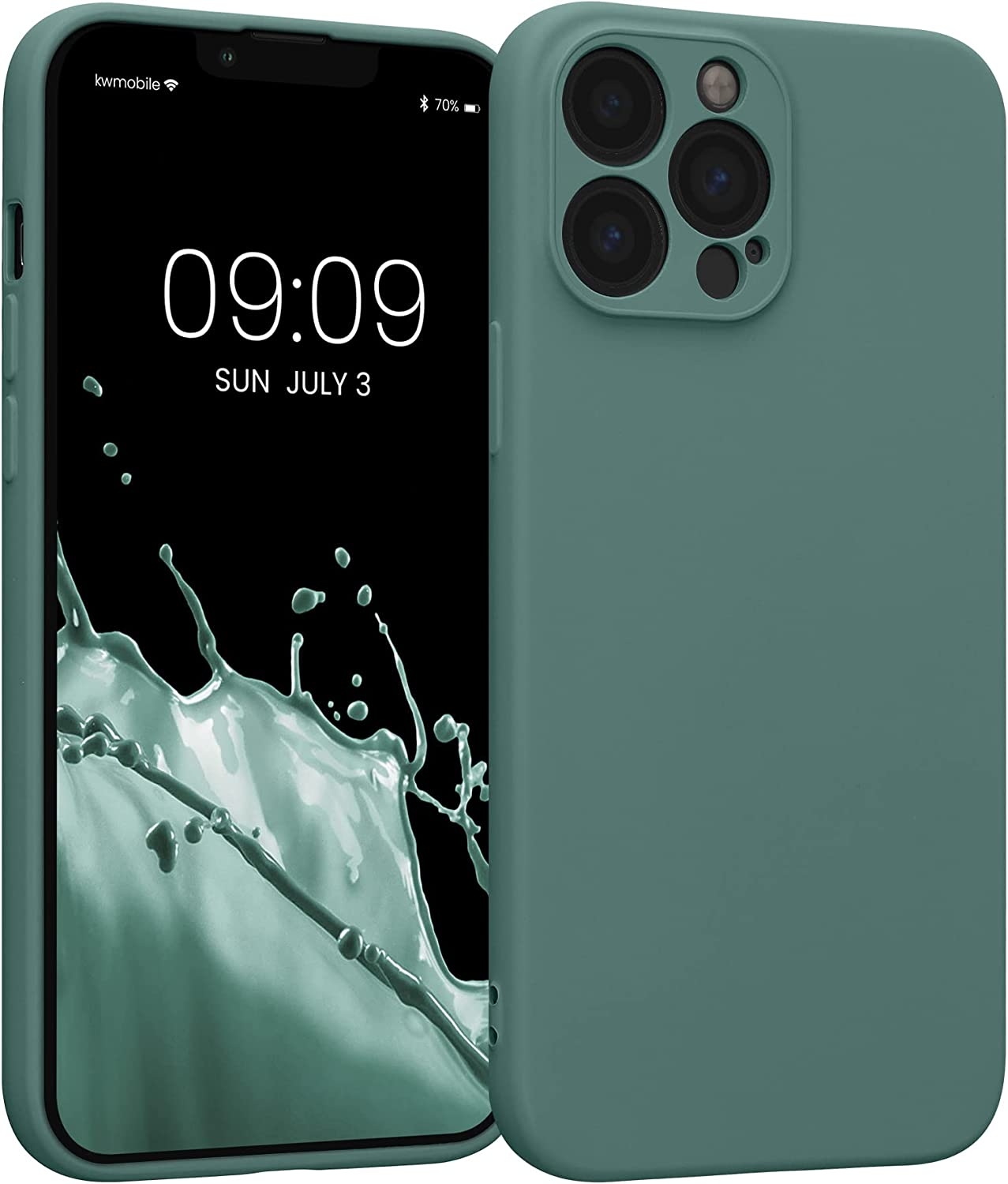 KWmobile Soft Slim Flexible Rubber Cover with Camera Protector - Θήκη Σιλικόνης Apple iPhone 13 Pro Max με Πλαίσιο Κάμερας - Forest Green