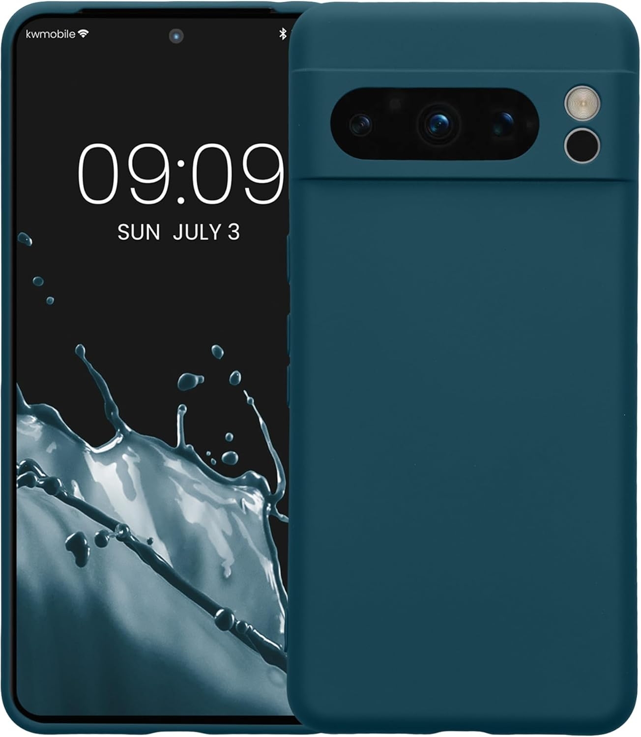 KWmobile Soft Slim Flexible Rubber Cover with Camera Protector - Θήκη Σιλικόνης Google Pixel 8 Pro με Πλαίσιο Κάμερας - Teal Matte
