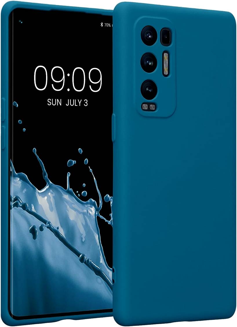 KWmobile Soft Slim Flexible Rubber Cover with Camera Protector - Θήκη Σιλικόνης Oppo Find X3 Neo με Πλαίσιο Κάμερας - Caribbean Blue
