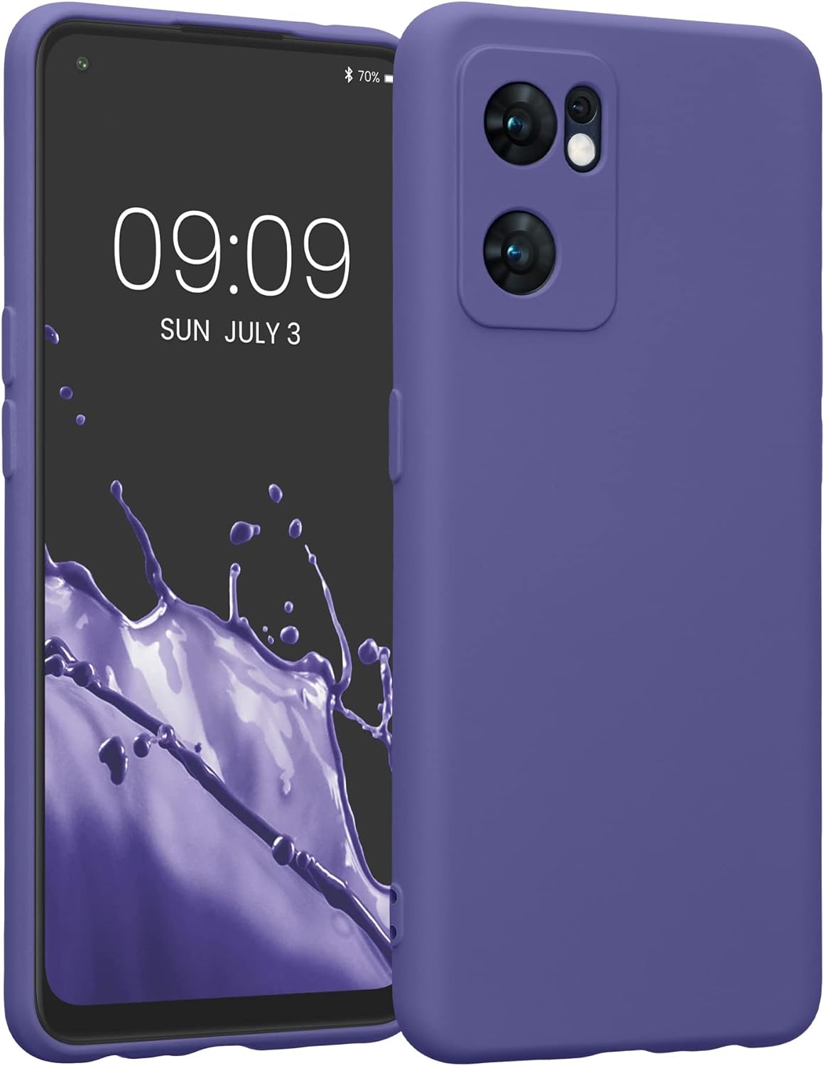 KWmobile Soft Slim Flexible Rubber Cover with Camera Protector - Θήκη Σιλικόνης Oppo Find X5 Lite με Πλαίσιο Κάμερας - Blue Violet