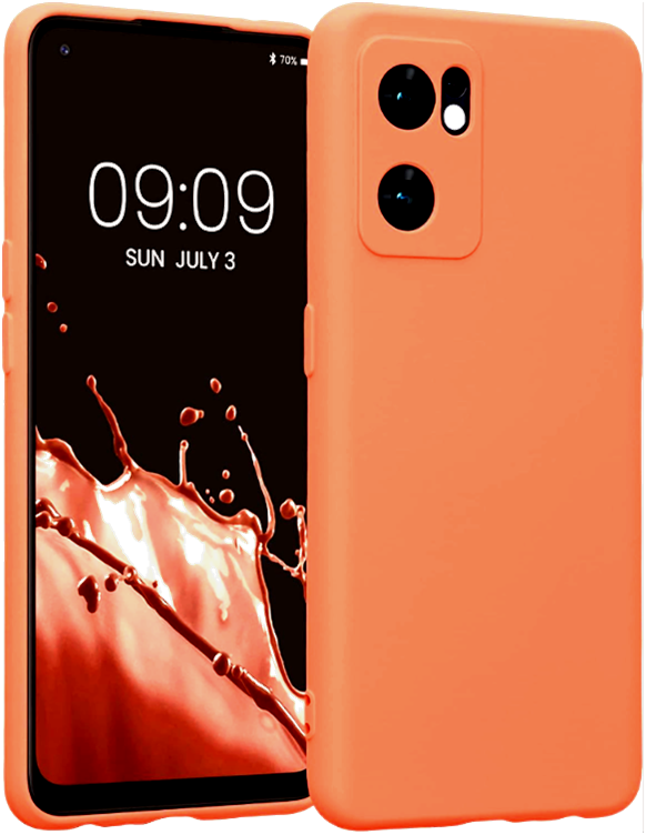 KWmobile Soft Slim Flexible Rubber Cover with Camera Protector - Θήκη Σιλικόνης Oppo Find X5 Lite με Πλαίσιο Κάμερας - Neon Coral