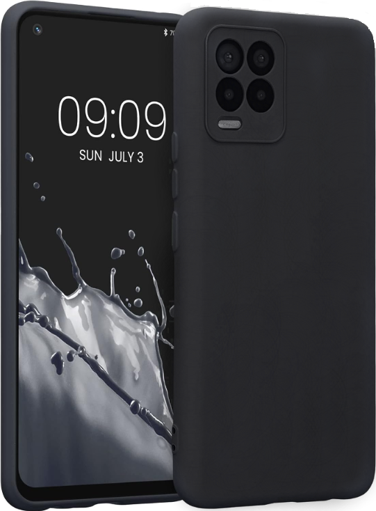 KWmobile Soft Slim Flexible Rubber Cover with Camera Protector - Θήκη Σιλικόνης Realme 8 / 8 Pro με Πλαίσιο Κάμερας - Black Matte