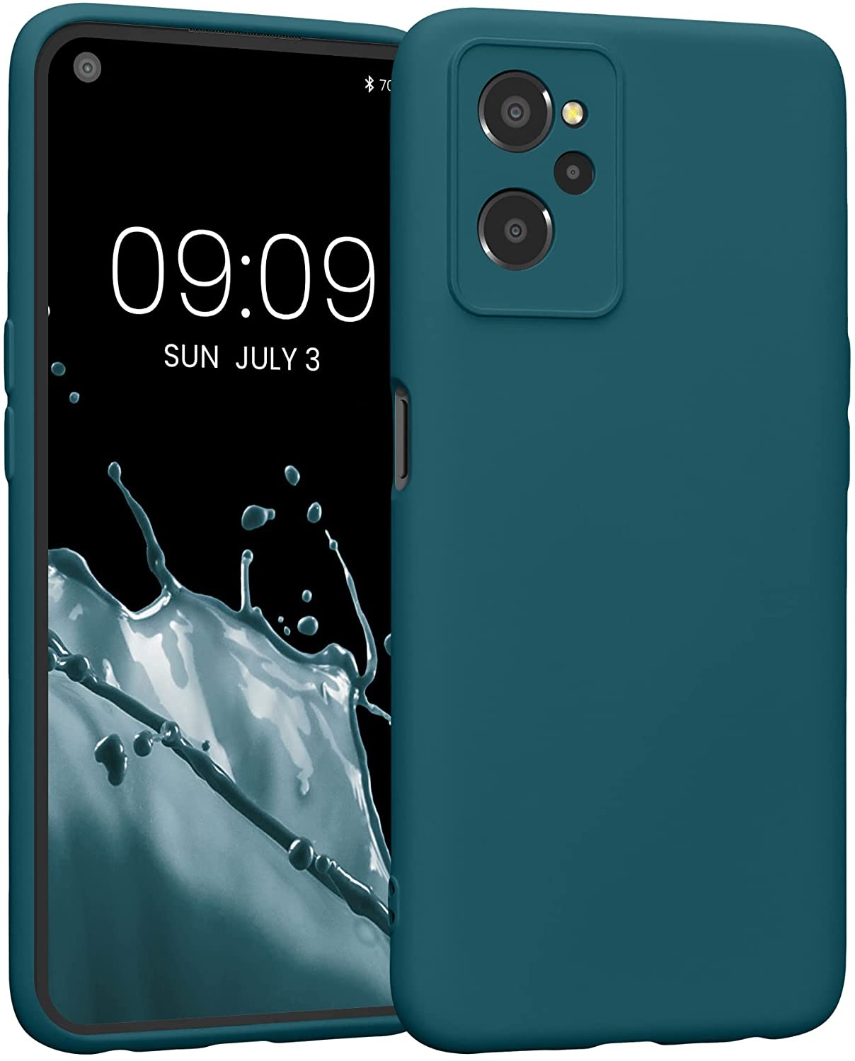 KWmobile Soft Slim Flexible Rubber Cover with Camera Protector - Θήκη Σιλικόνης Realme 9i με Πλαίσιο Κάμερας - Teal Matte