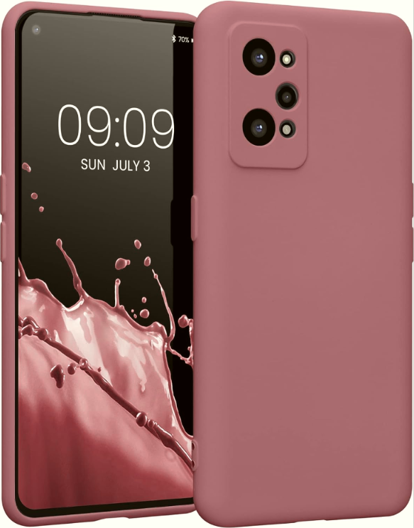 KWmobile Soft Slim Flexible Rubber Cover with Camera Protector - Θήκη Σιλικόνης Realme GT Neo 2 με Πλαίσιο Κάμερας - Dark Rose
