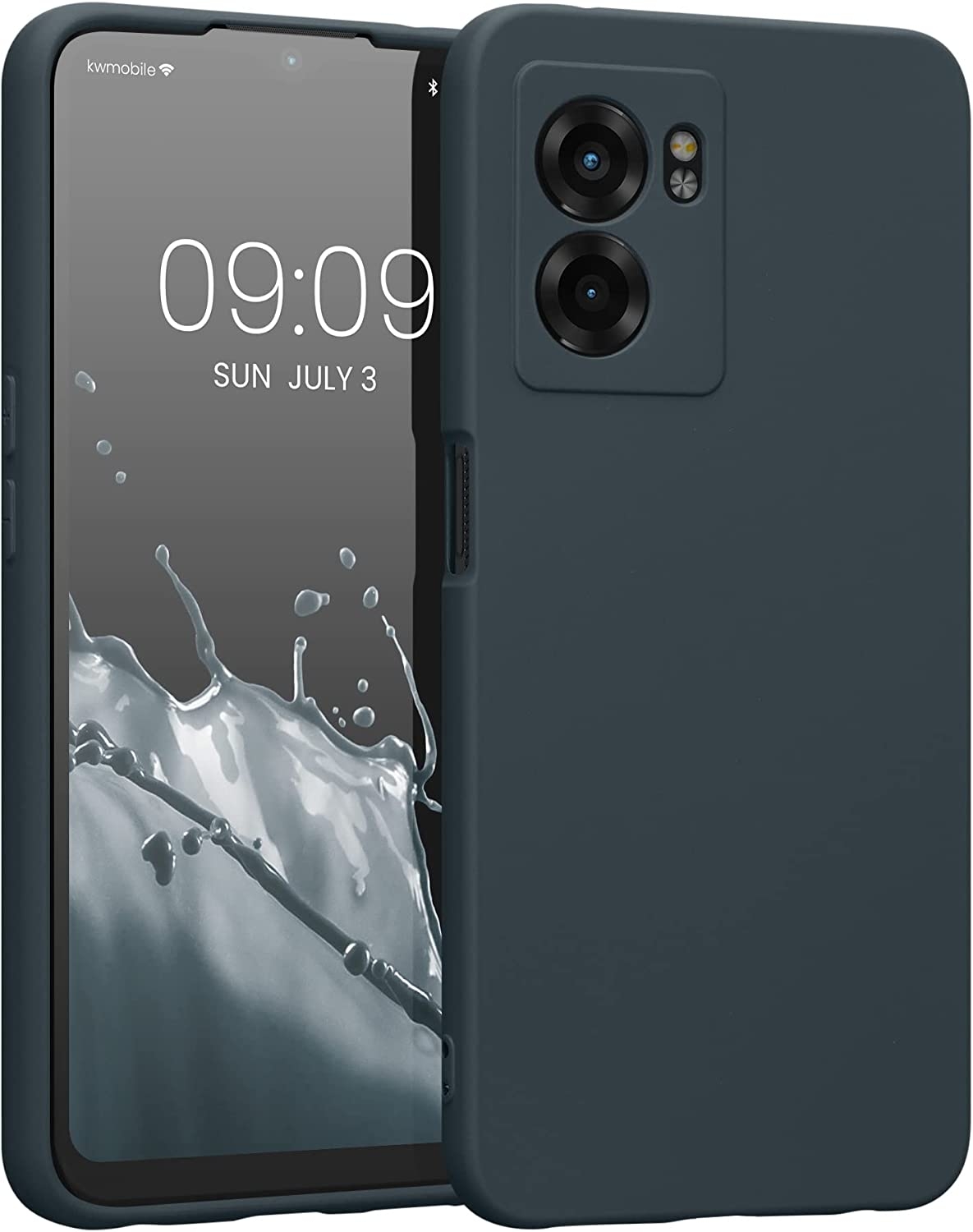KWmobile Soft Slim Flexible Rubber Cover with Camera Protector - Θήκη Σιλικόνης Realme Narzo 50 5G με Πλαίσιο Κάμερας - Dark Slate (59618.202)