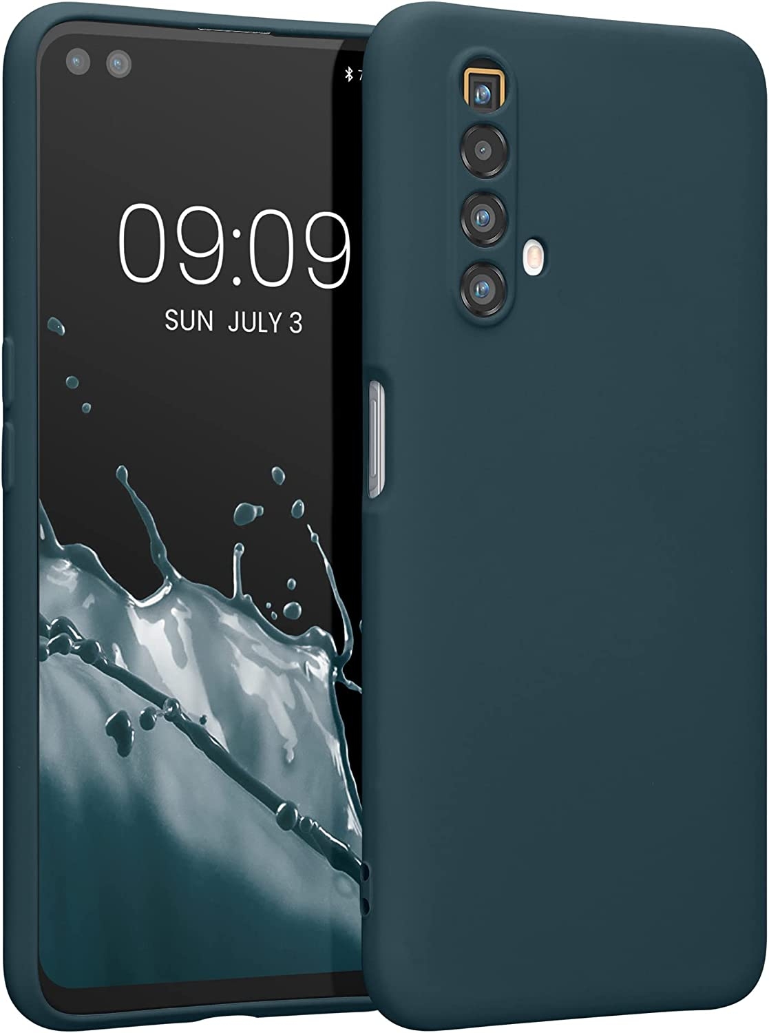 KWmobile Soft Slim Flexible Rubber Cover with Camera Protector - Θήκη Σιλικόνης Realme X3 SuperZoom / X50 5G με Πλαίσιο Κάμερας - Dark Slate