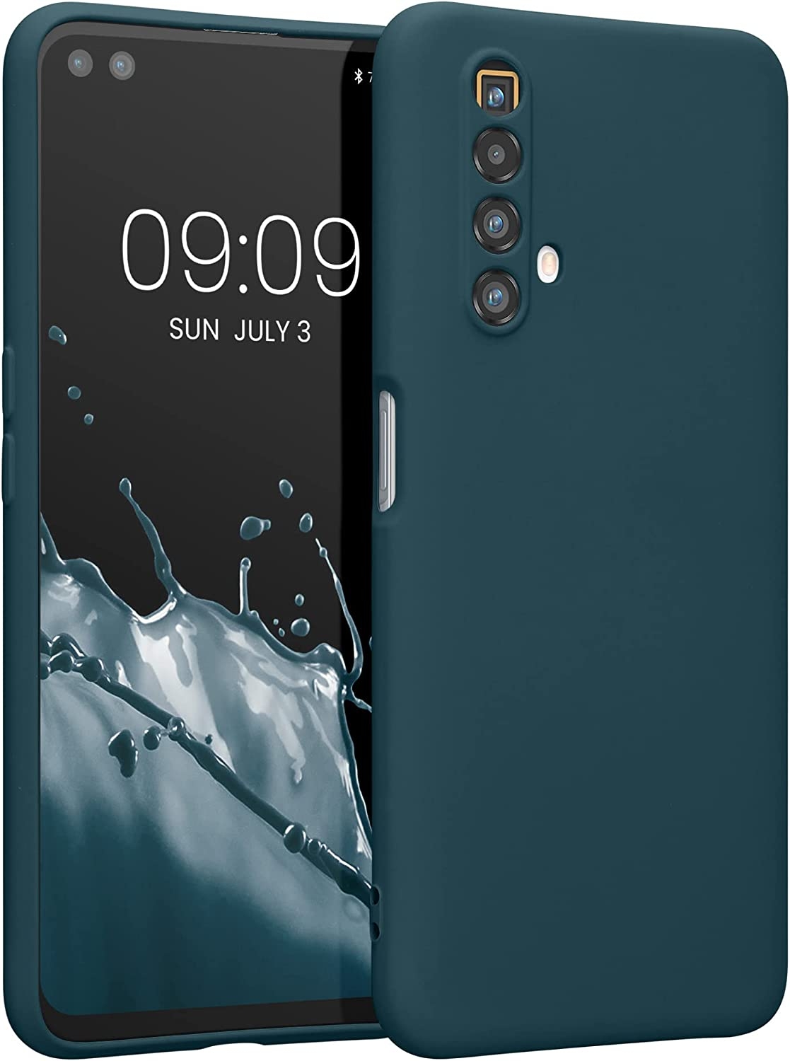 KWmobile Soft Slim Flexible Rubber Cover with Camera Protector - Θήκη Σιλικόνης Realme X3 SuperZoom / X50 5G με Πλαίσιο Κάμερας - Teal Petrol Matte