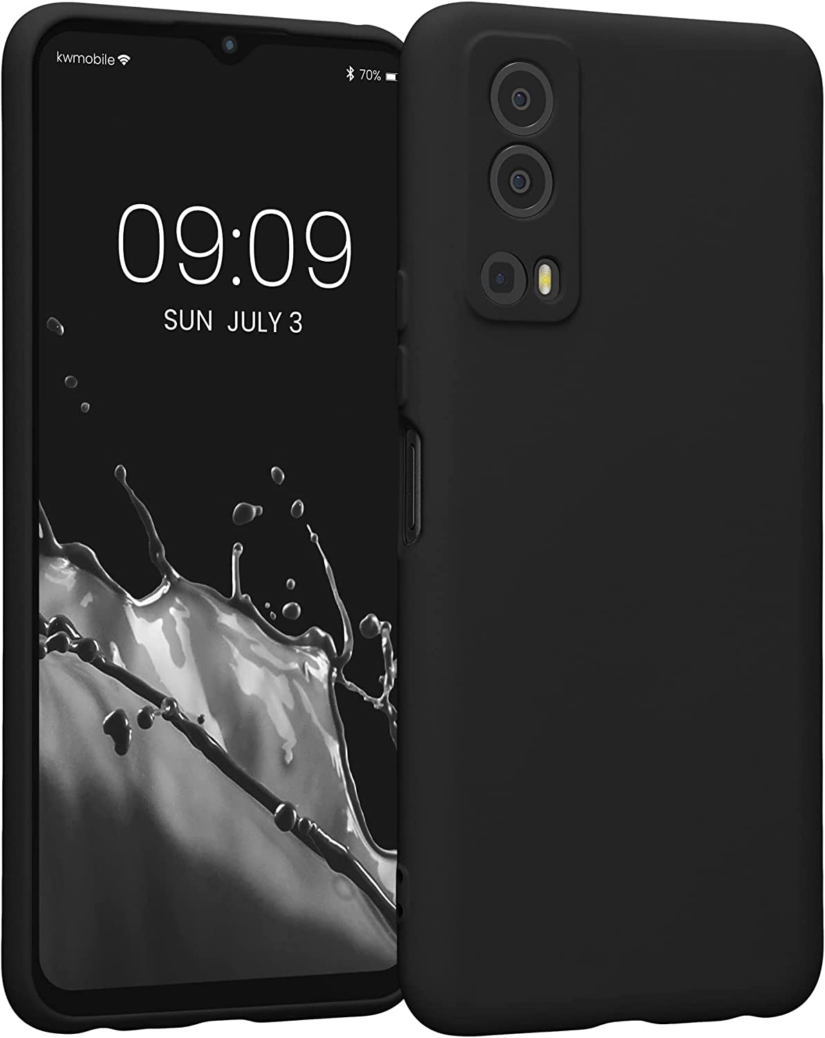 KWmobile Soft Slim Flexible Rubber Cover with Camera Protector - Θήκη Σιλικόνης Vivo Y72 5G με Πλαίσιο Κάμερας - Black