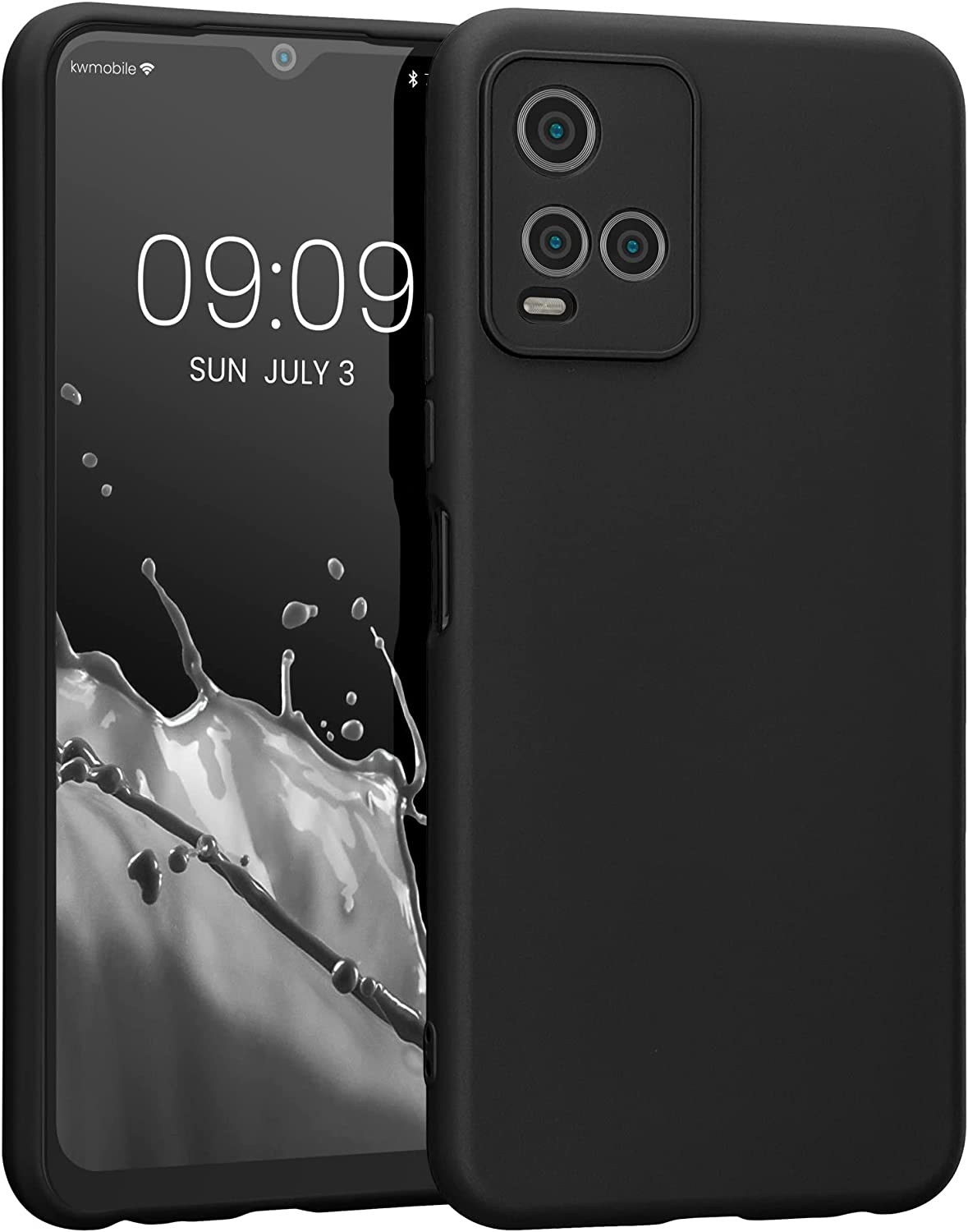 KWmobile Soft Slim Flexible Rubber Cover with Camera Protector - Θήκη Σιλικόνης Vivo Y33s με Πλαίσιο Κάμερας - Black