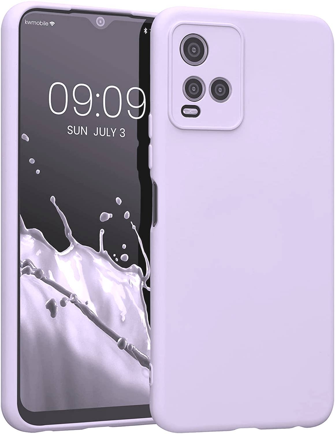 KWmobile Soft Slim Flexible Rubber Cover with Camera Protector - Θήκη Σιλικόνης Vivo Y33s με Πλαίσιο Κάμερας - Light Lavender